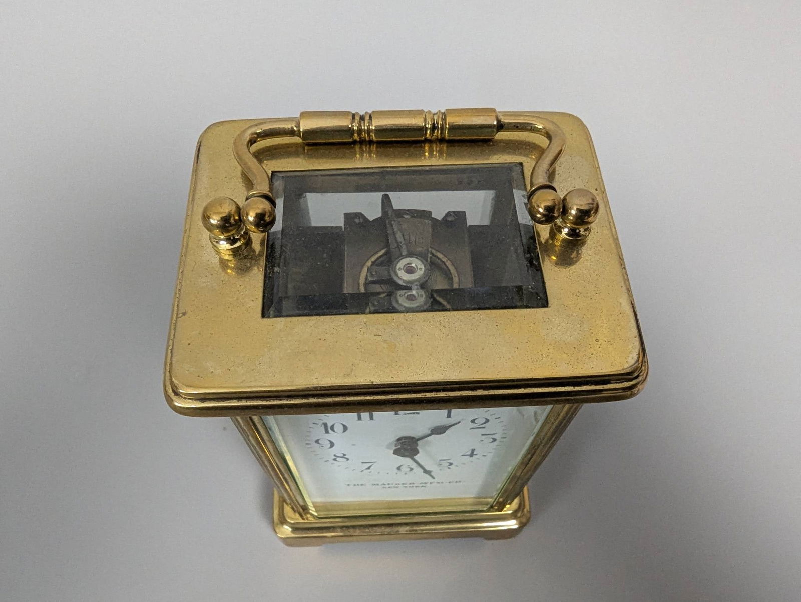 Gilt Brass Carriage Clock by Mauser Mfg Co of New York - 7