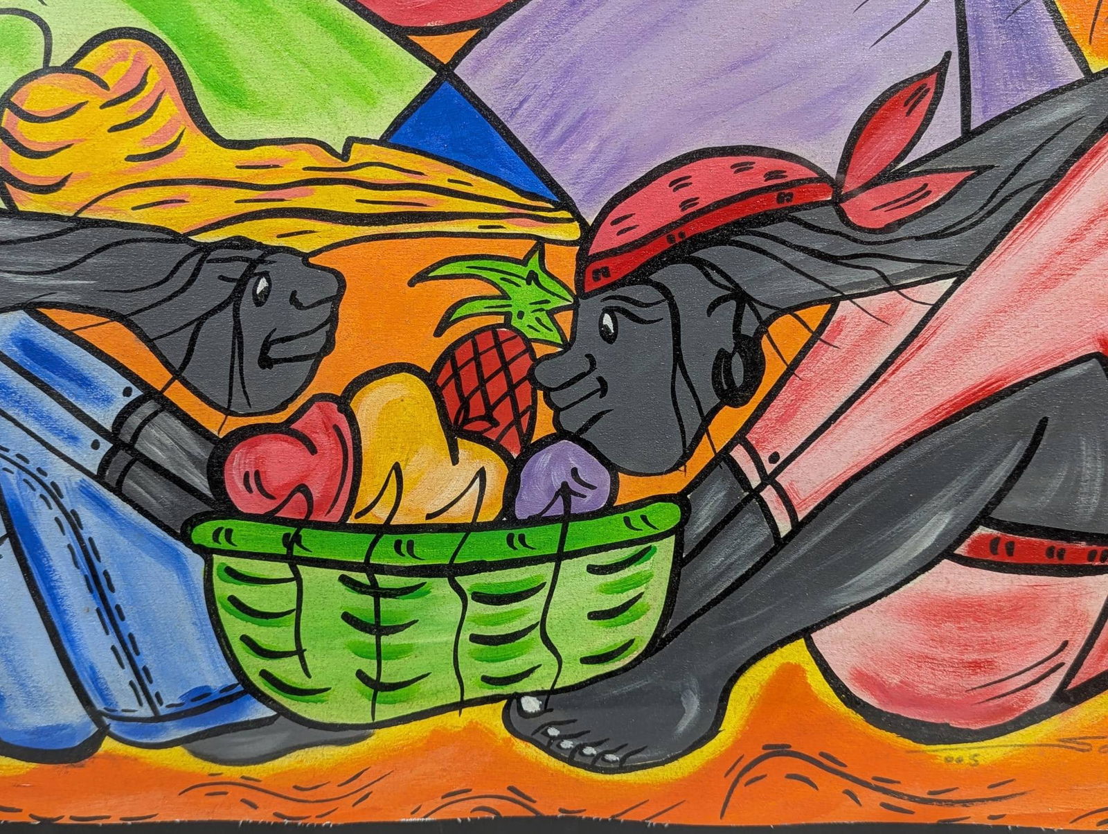 Haitian Painting on Canvas Signed Soto and Dated 2005 - 6