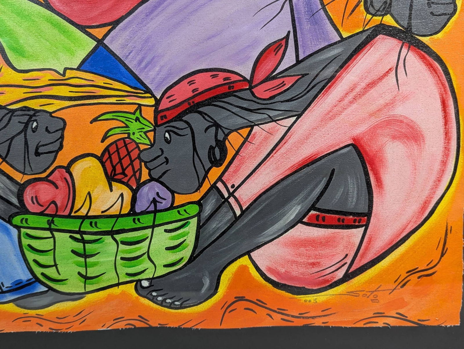 Haitian Painting on Canvas Signed Soto and Dated 2005 - 7