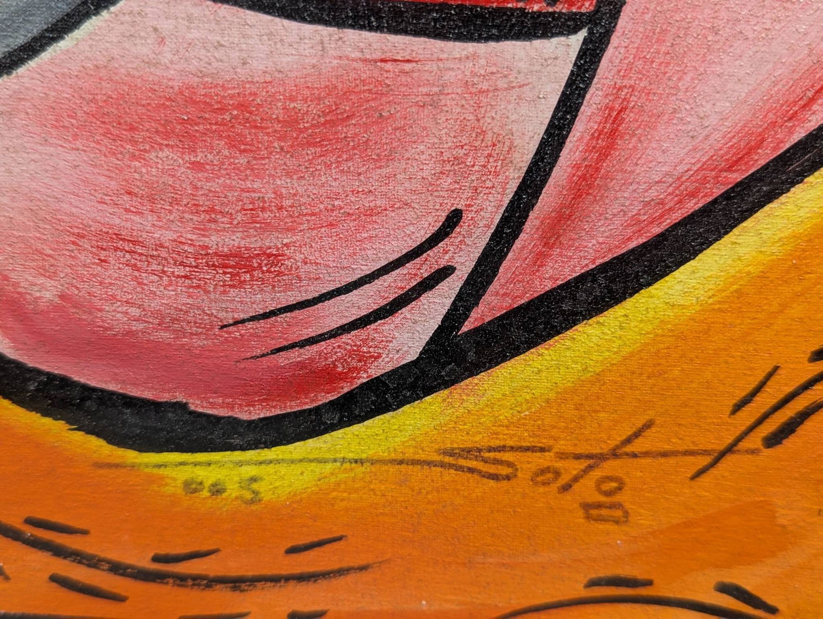 Haitian Painting on Canvas Signed Soto and Dated 2005 - 8