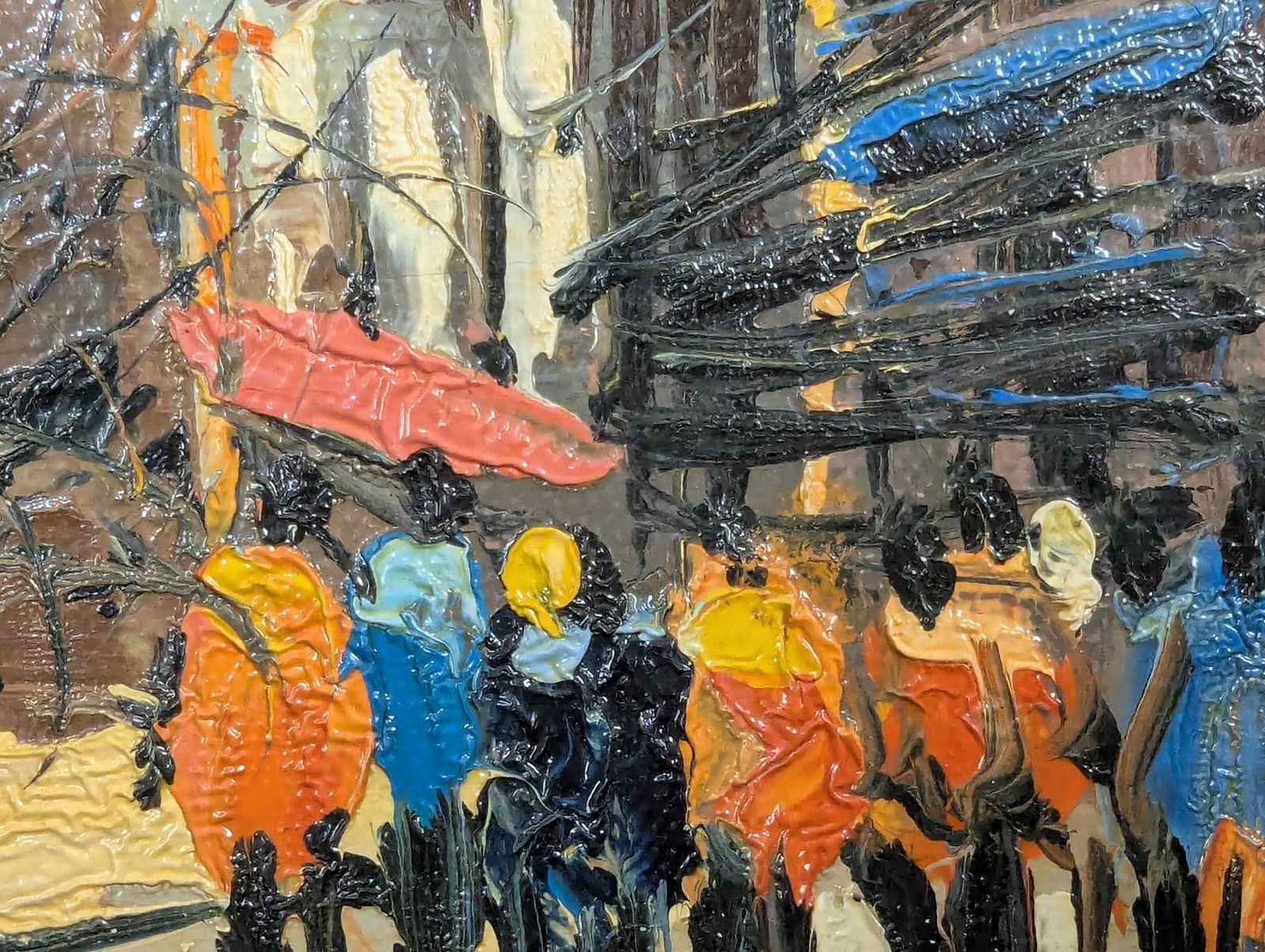 Oil Painting Depicting Street Scene by J Douchet - 7