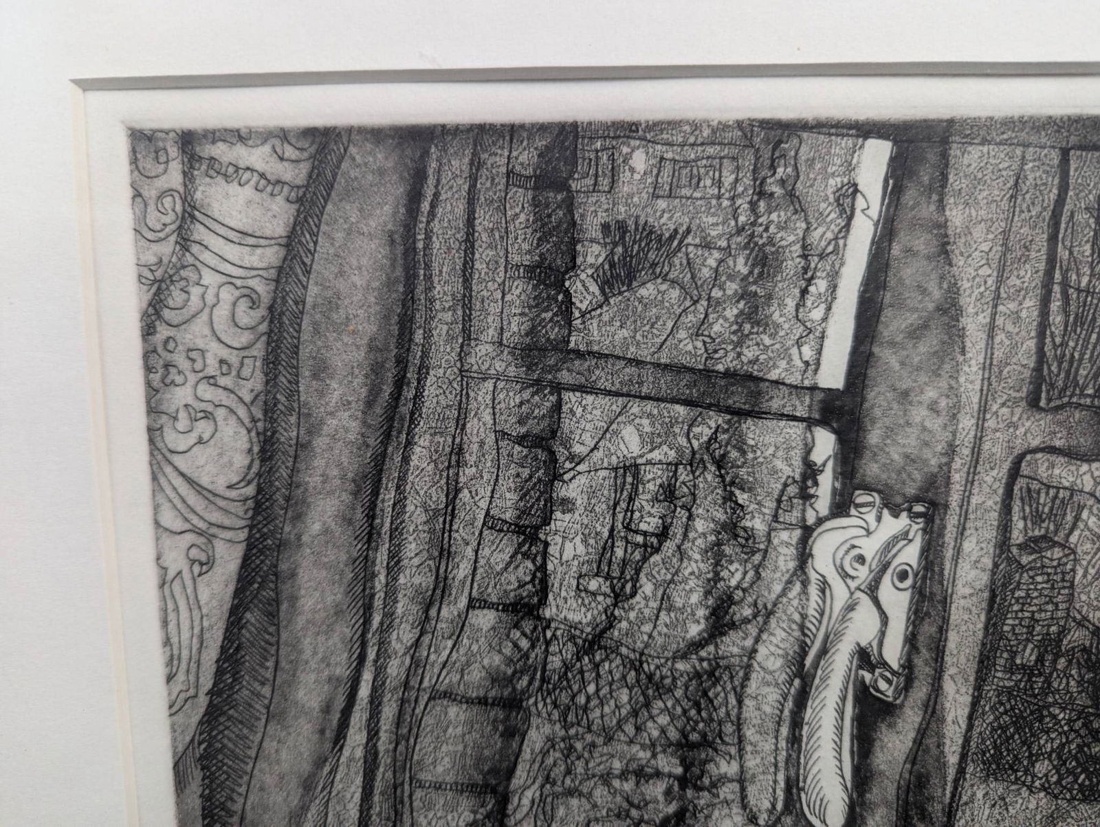 Framed Etching Titled A Childs Fantasy by Shadus - 3