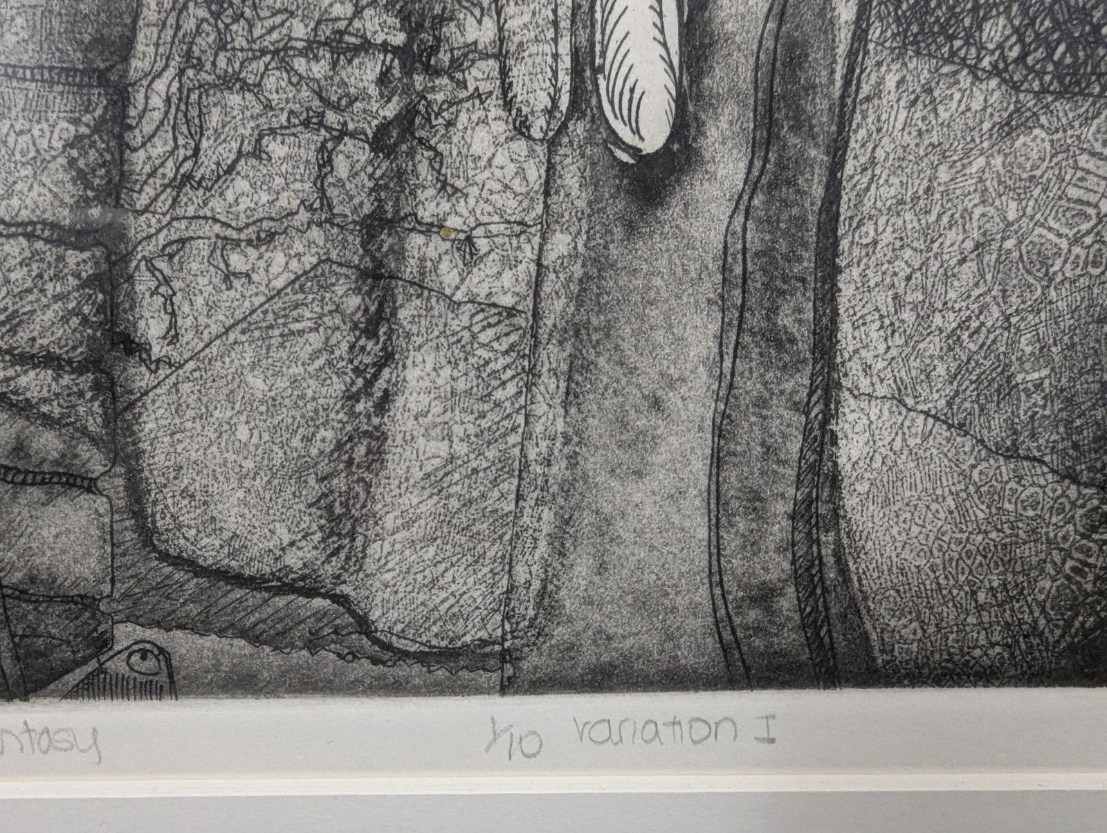 Framed Etching Titled A Childs Fantasy by Shadus - 8