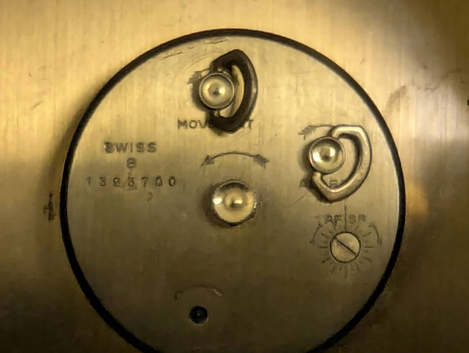 Bucherer Wind-Up Table Clock with Metallic Frame and Column Design - 6