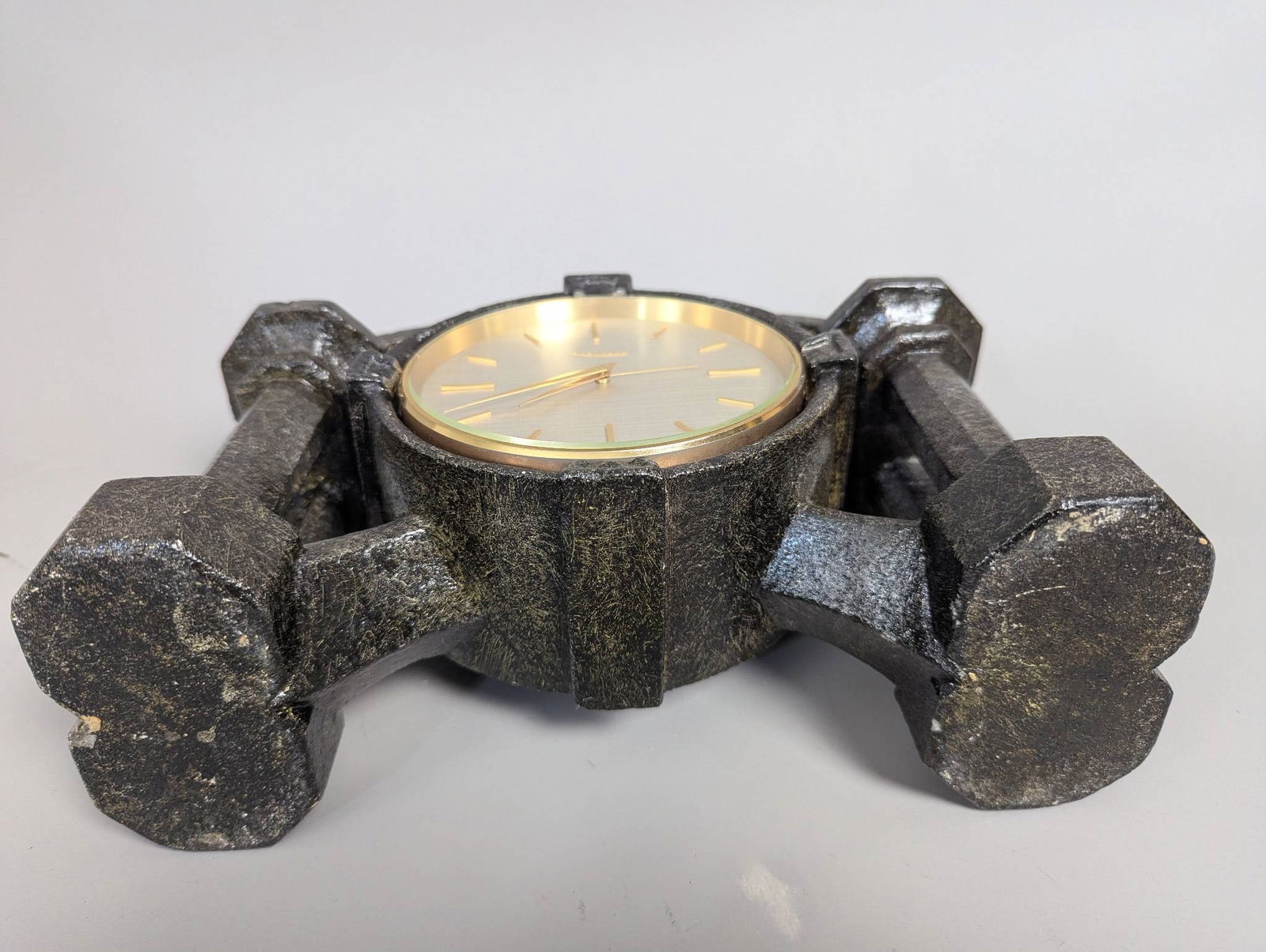 Bucherer Wind-Up Table Clock with Metallic Frame and Column Design - 7