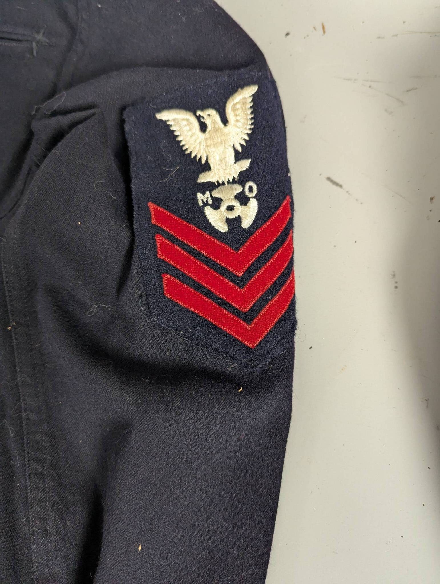 World War 2 US Navy Uniform Tops with Rank Insignias - 8