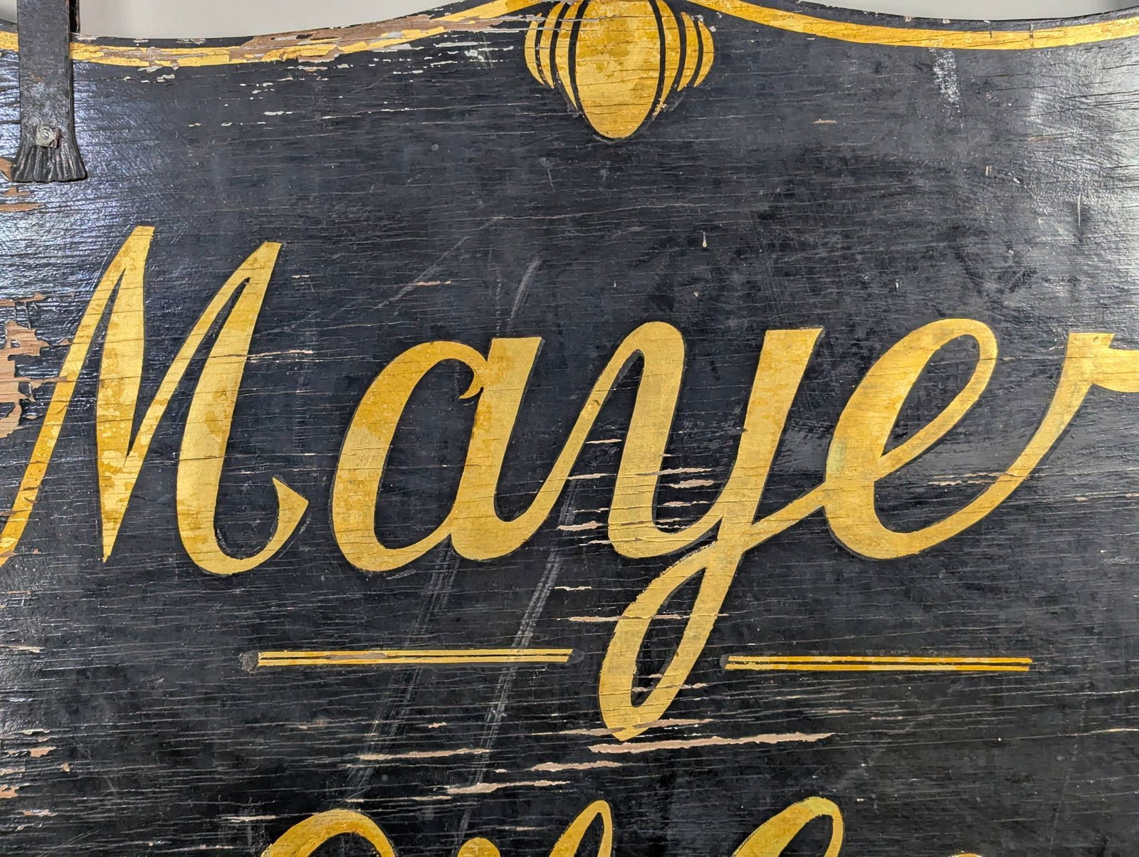 Antique Hand Painted Double Sided Mayer Oil Co Wood Sign - 4