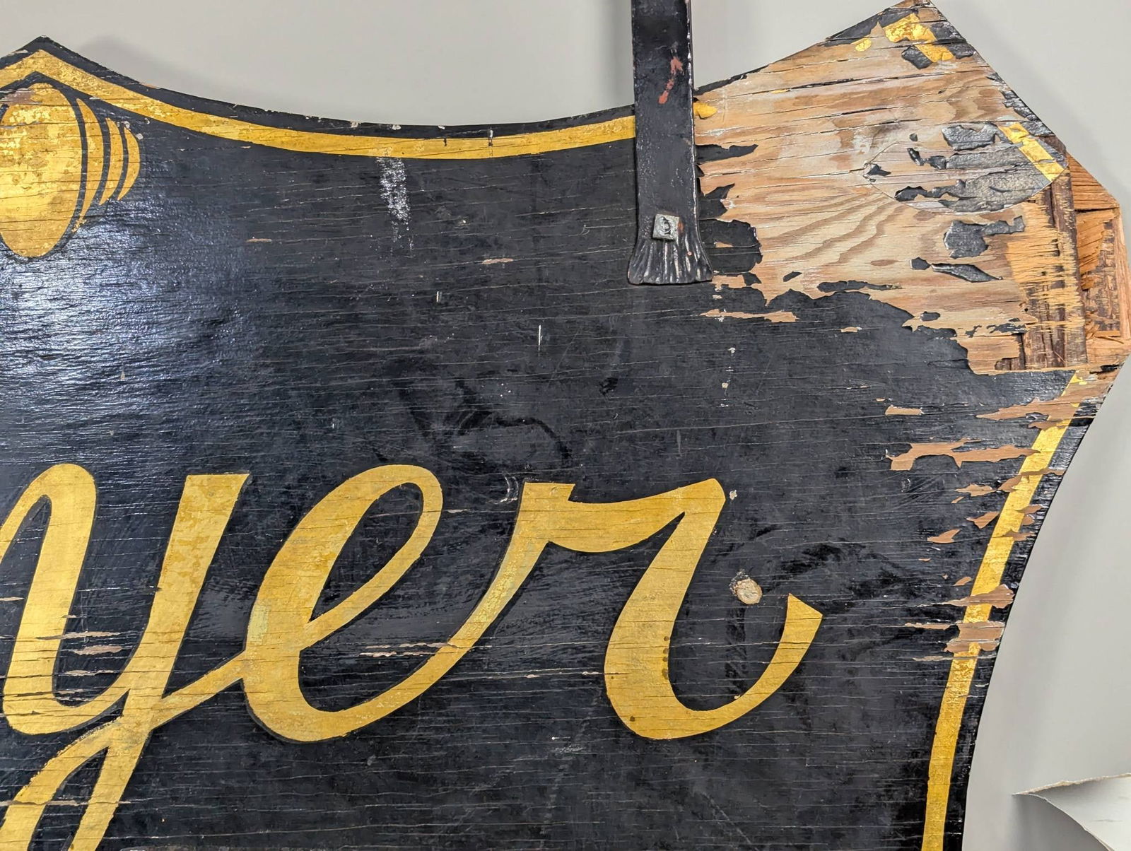 Antique Hand Painted Double Sided Mayer Oil Co Wood Sign - 5
