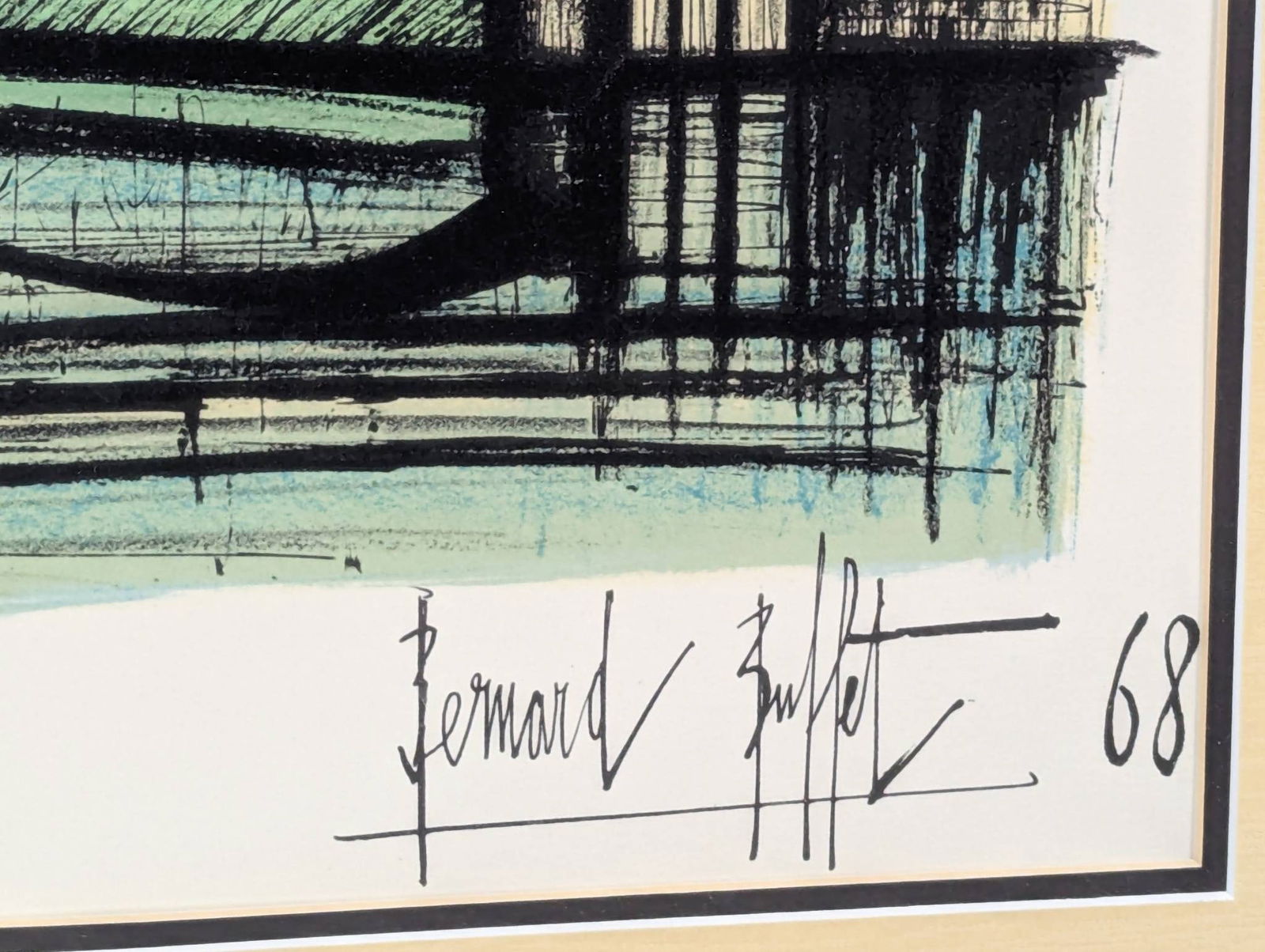 1968 Bernard Buffet Lithograph Depicting Parisian Landscape With Eiffel Tower - 8