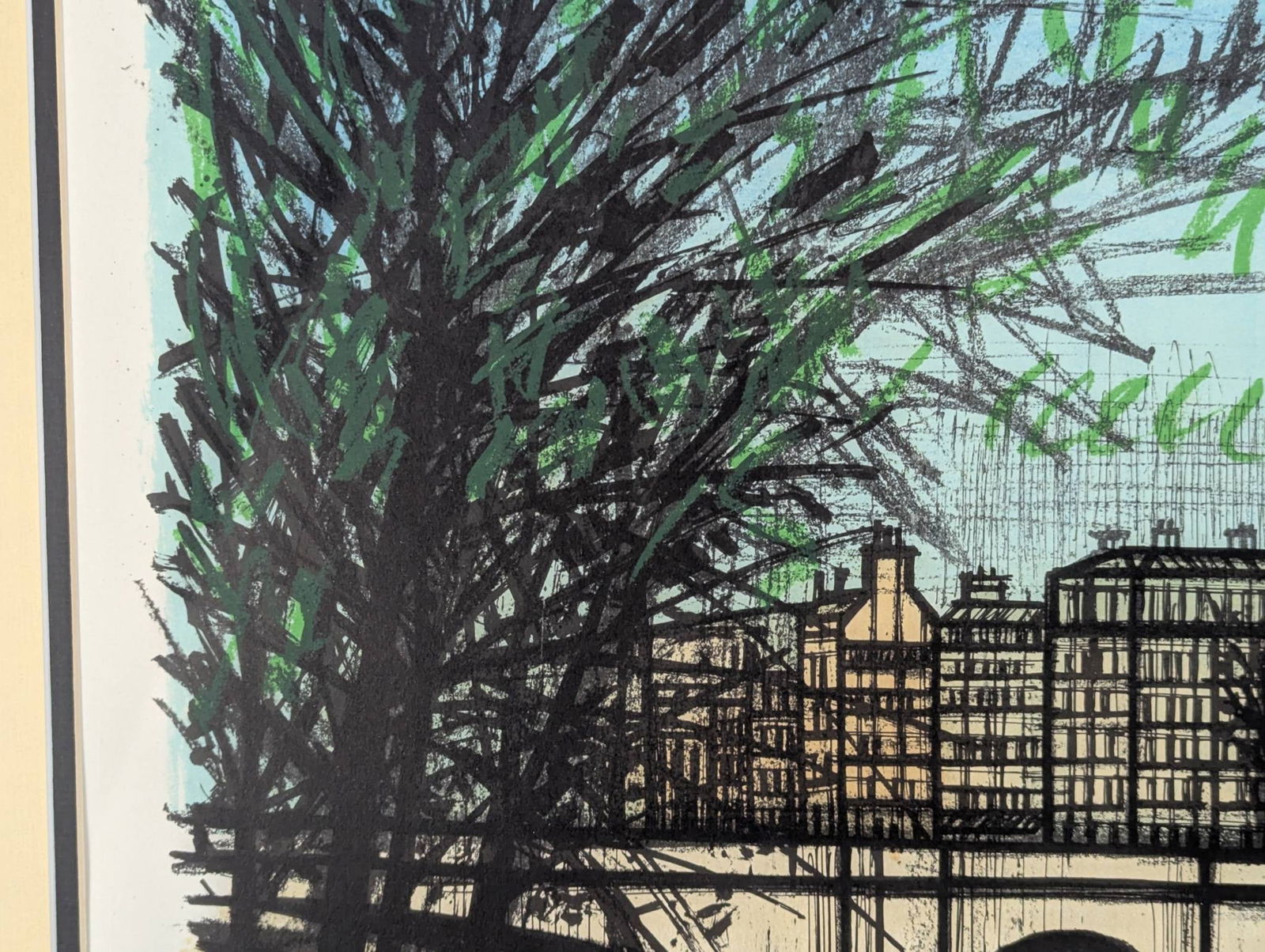 Bernard Buffet Lithograph Print Depicting Bridge Over Seine River in Paris - 5