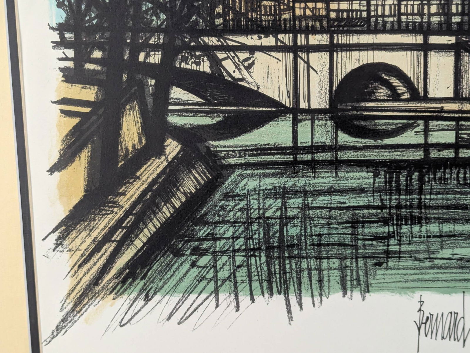 Bernard Buffet Lithograph Print Depicting Bridge Over Seine River in Paris - 7
