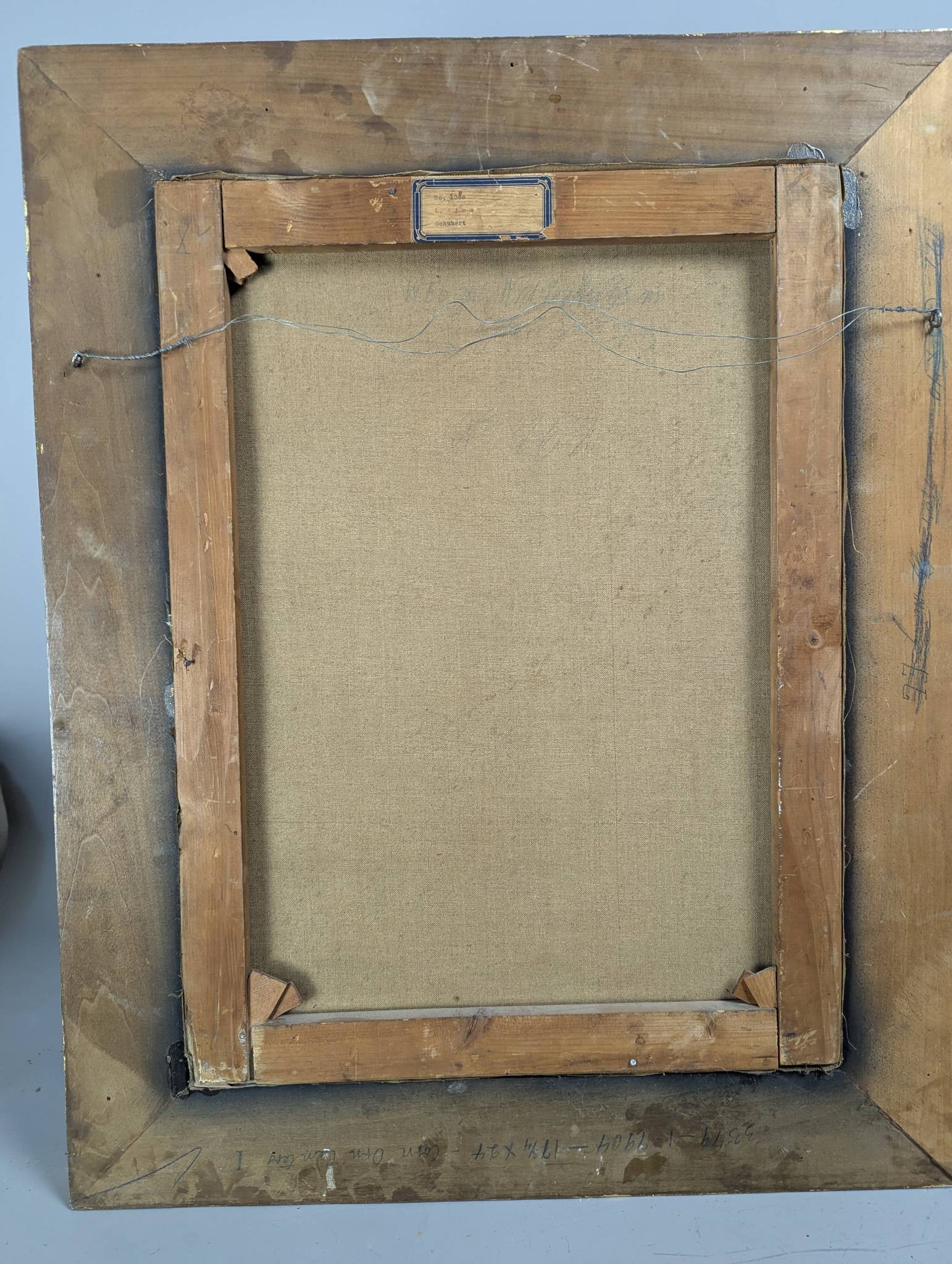 Oil Painting Signed L Ajos Depicting Franz Schubert on a Path - 14