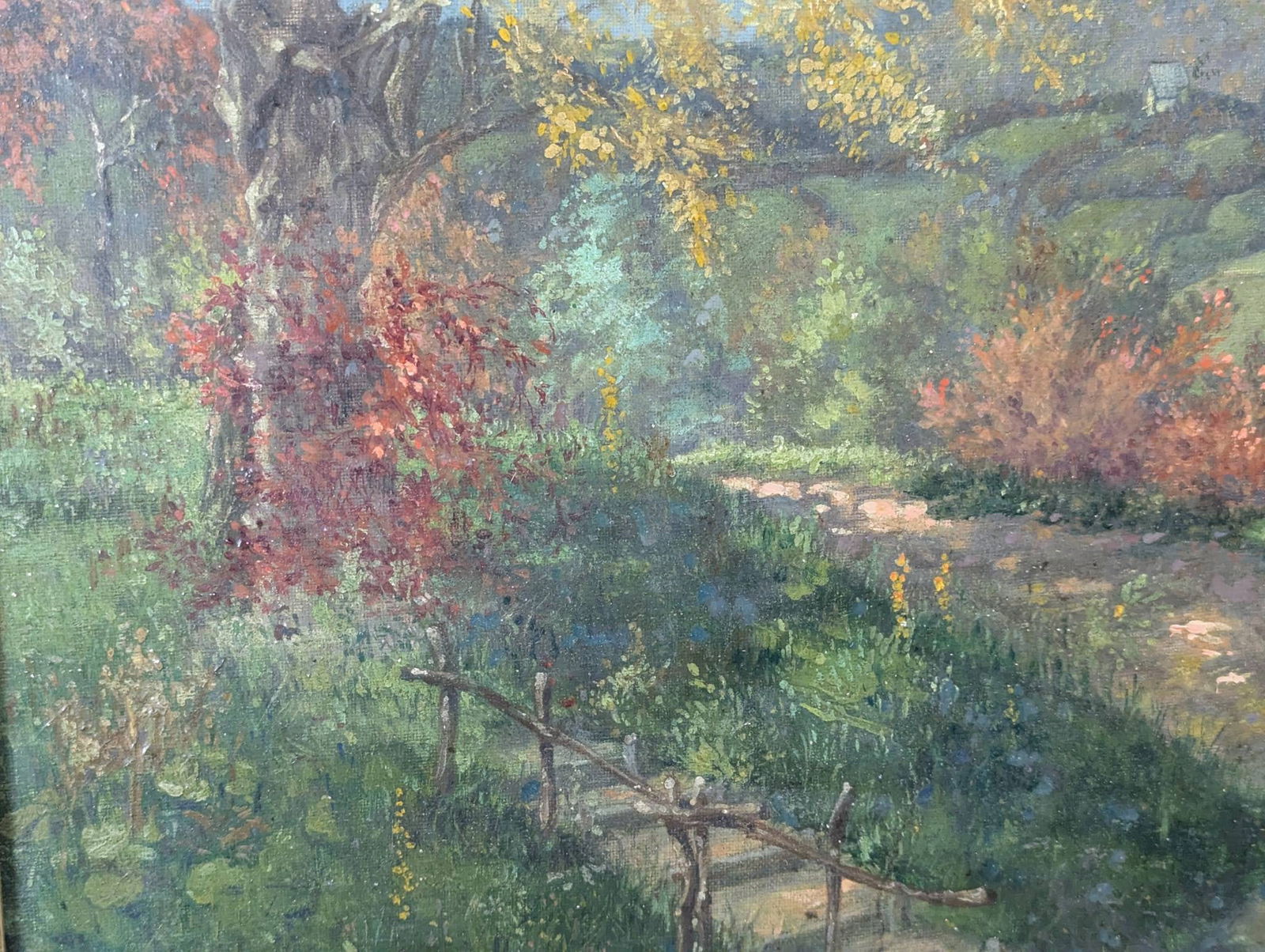 Oil Painting Signed L Ajos Depicting Franz Schubert on a Path - 7