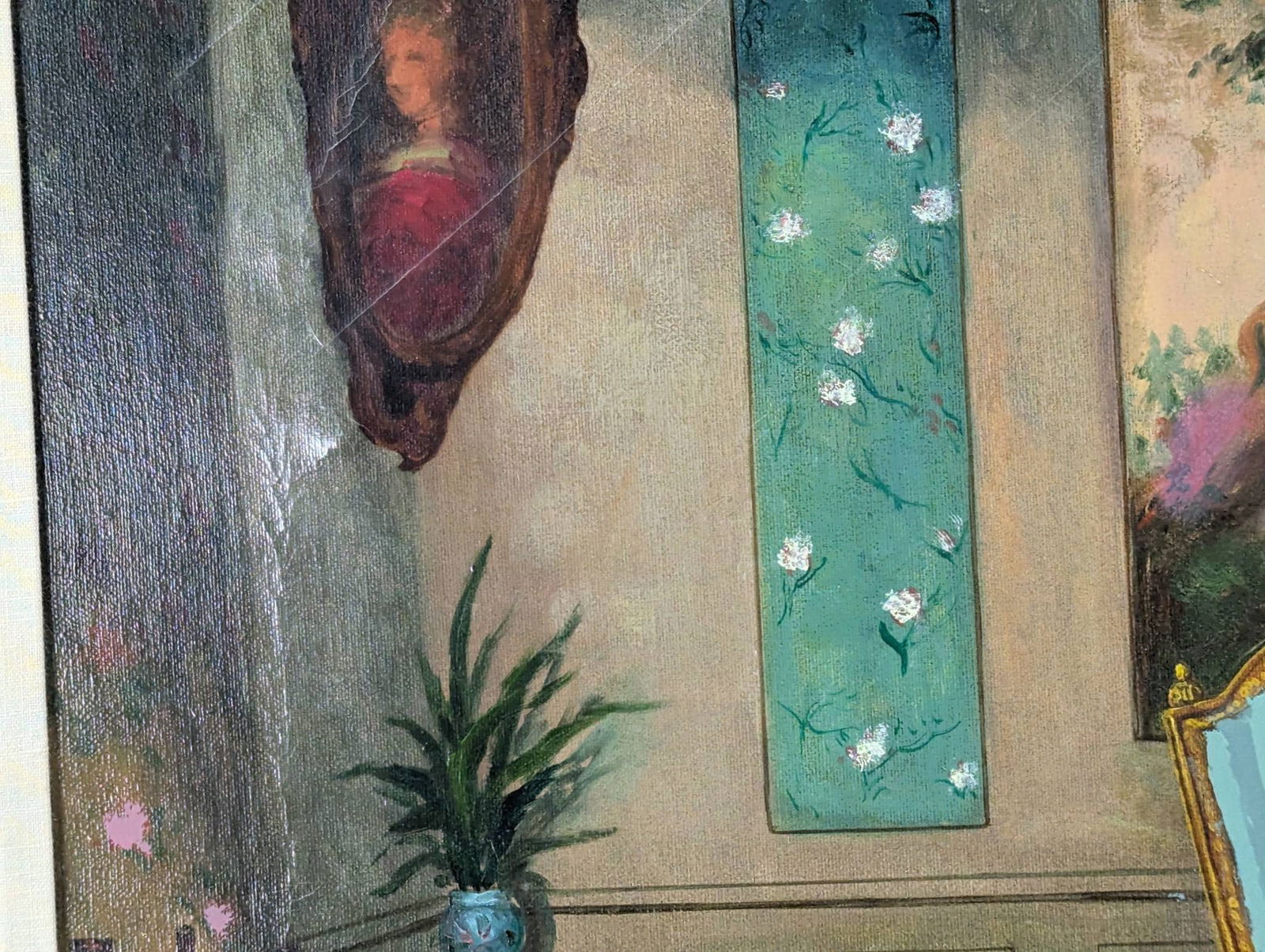 Signed G Brody Haig Oil Painting Depicting Indoor Scene with Furnishings - 5