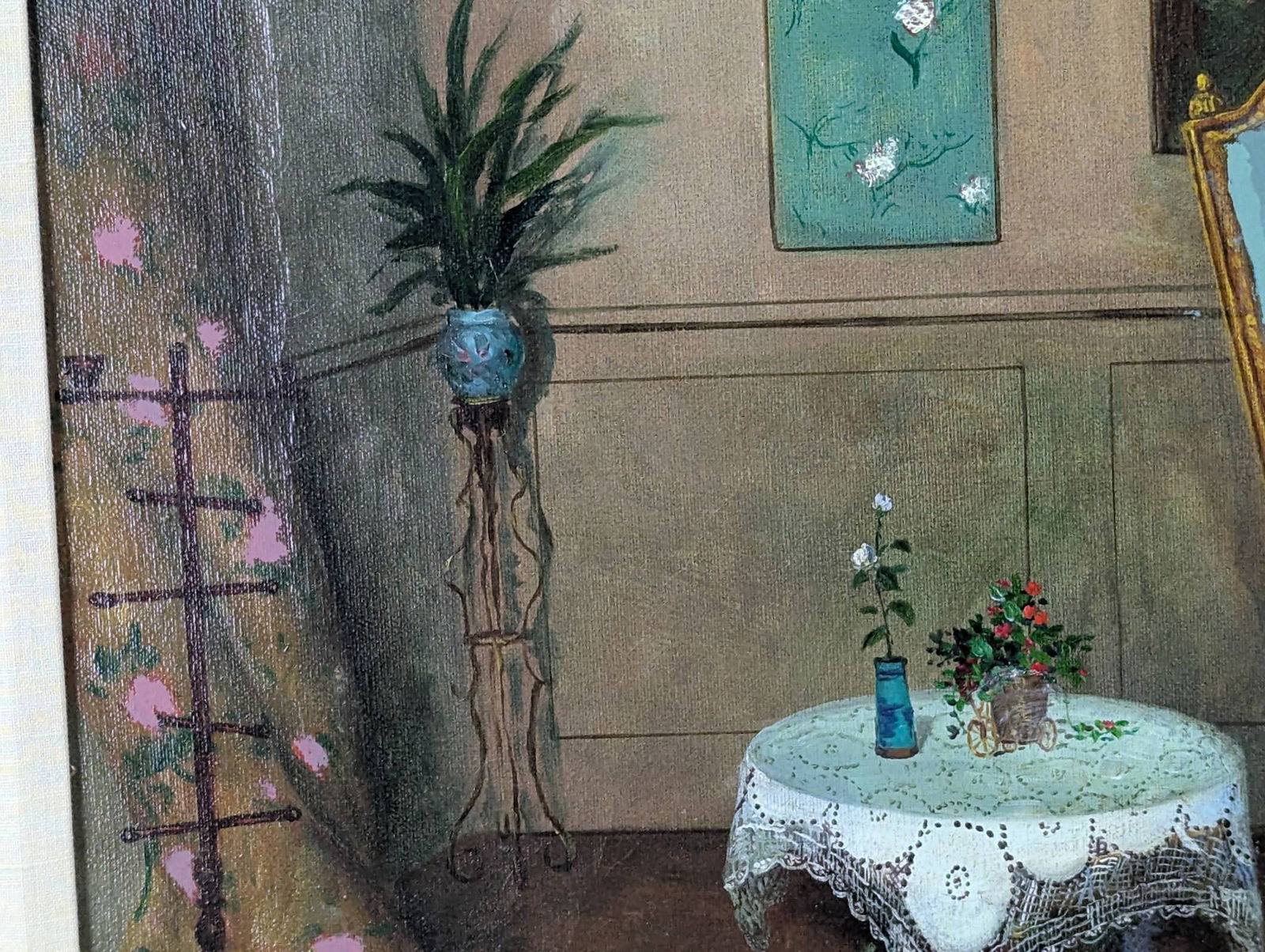 Signed G Brody Haig Oil Painting Depicting Indoor Scene with Furnishings - 7