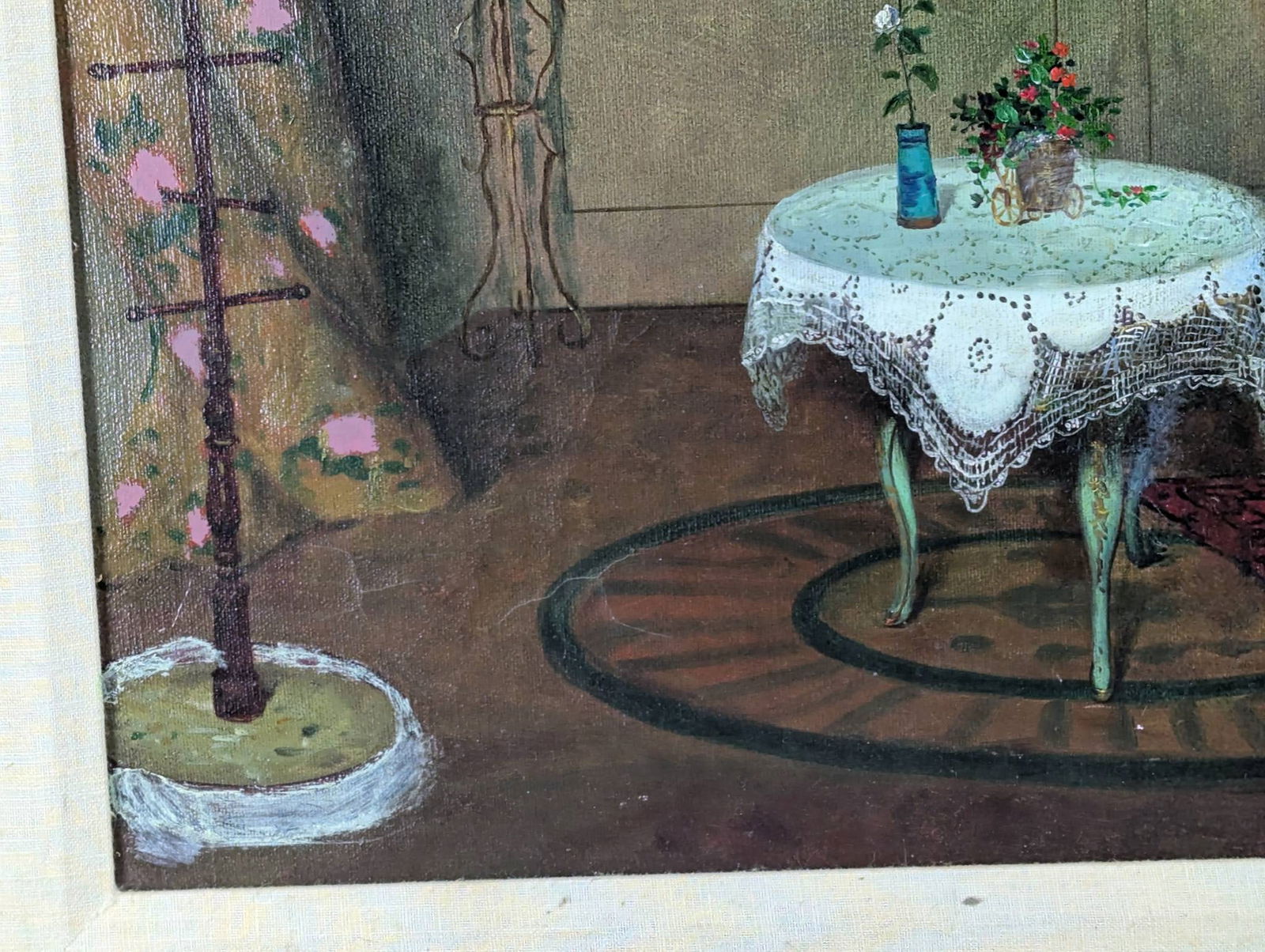 Signed G Brody Haig Oil Painting Depicting Indoor Scene with Furnishings - 9