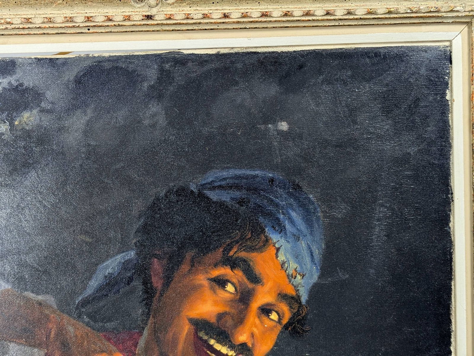 Oil Painting of Fiddler Signed Fritz Muller - 4