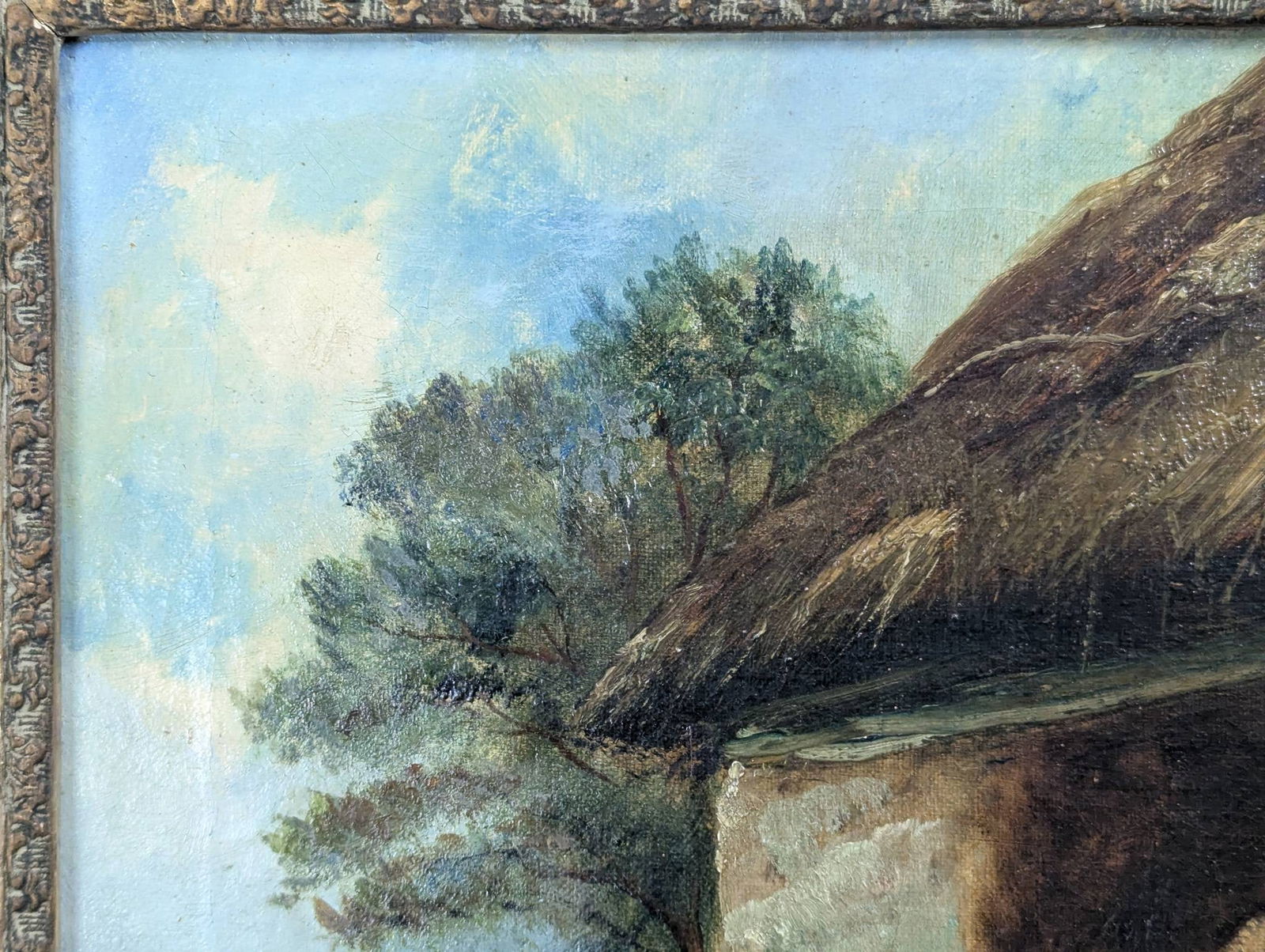 The Pet Donkey by John Locker Depicting Children With a Donkey in Rustic Scene - 3