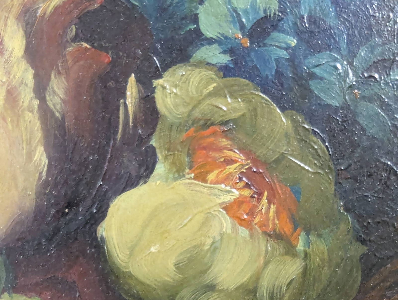 Oil on Board Still Life with Flowers and Cherubs, Antique, Newman Galleries - 13