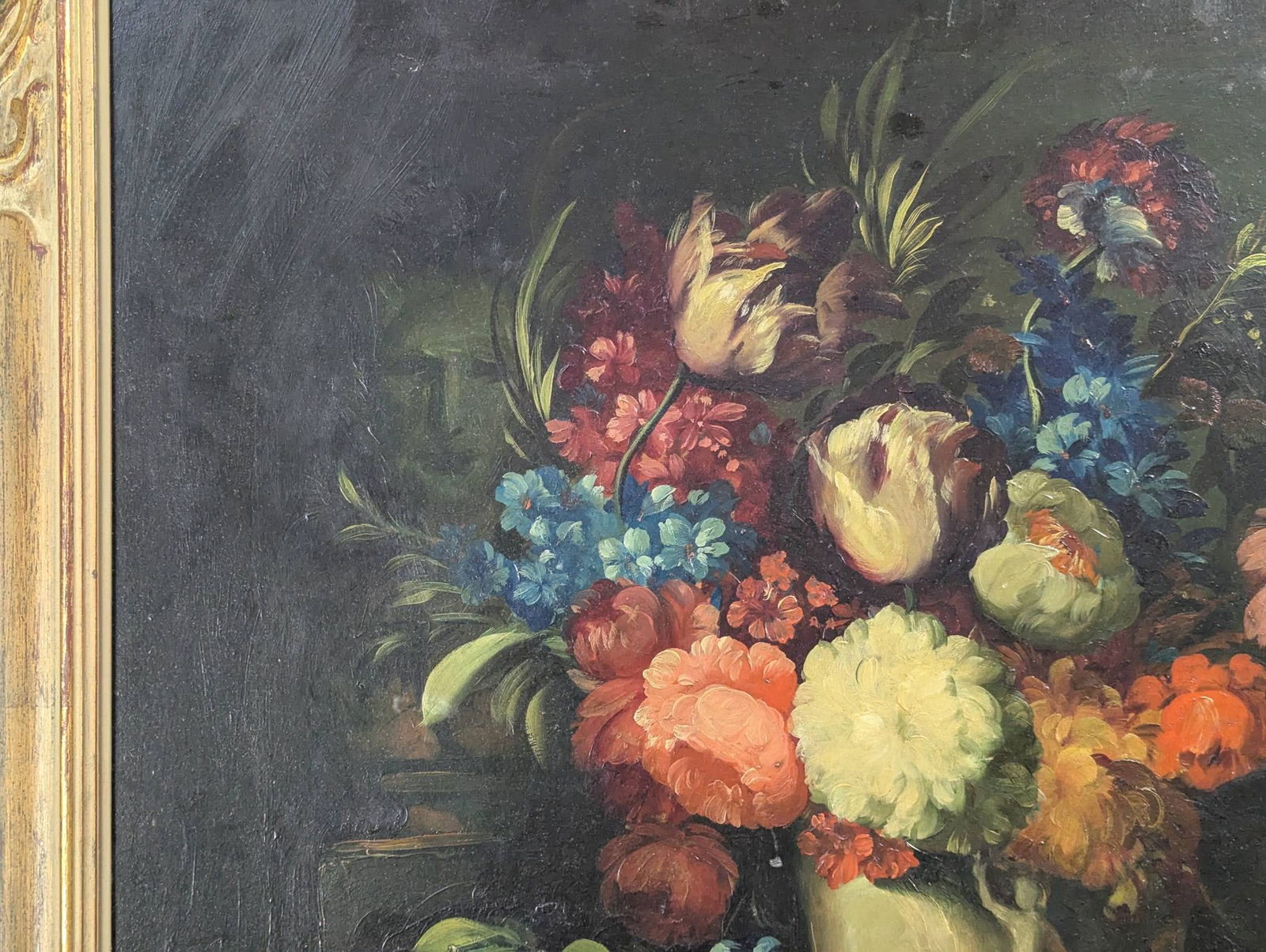 Oil on Board Still Life with Flowers and Cherubs, Antique, Newman Galleries - 3