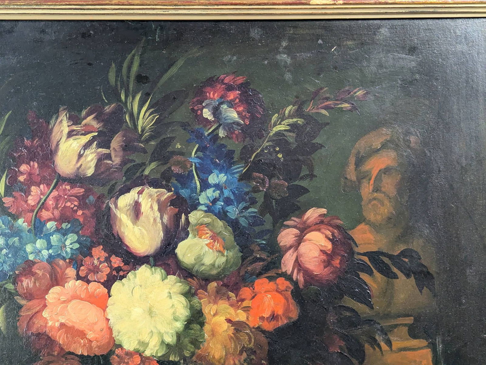 Oil on Board Still Life with Flowers and Cherubs, Antique, Newman Galleries - 4