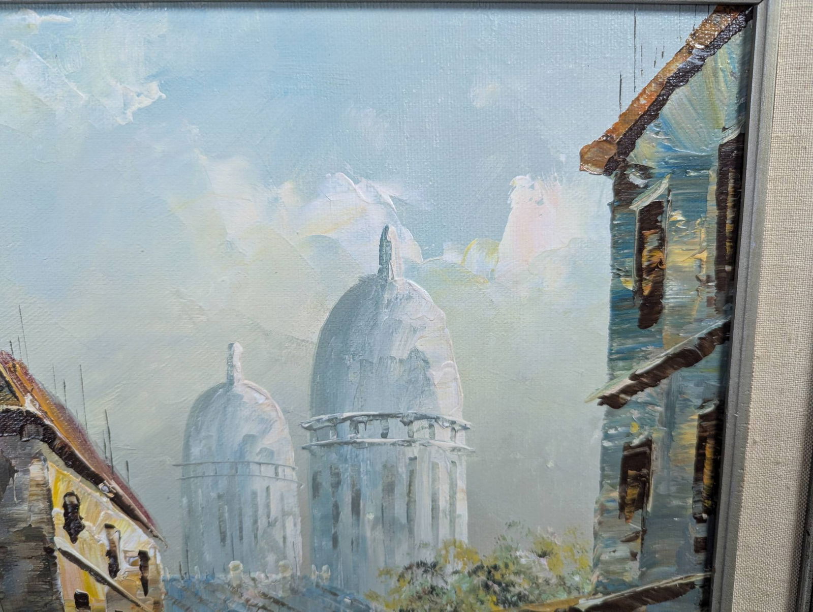 Impressionist Oil on Canvas Painting by Rossini Depicting Street Scene - 4