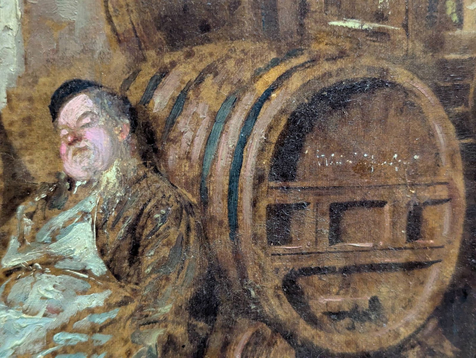 Oil on Canvas in Manner of Eduardo Von Grutzner Drunk Monks - 8