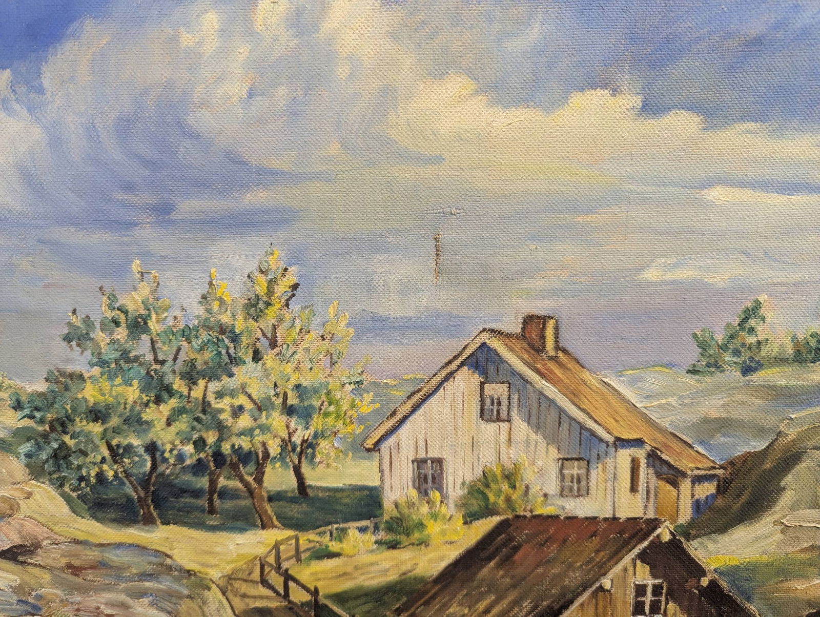 1941 Landscape Painting Signed B Sodal Depicting a Rustic Scene - 4