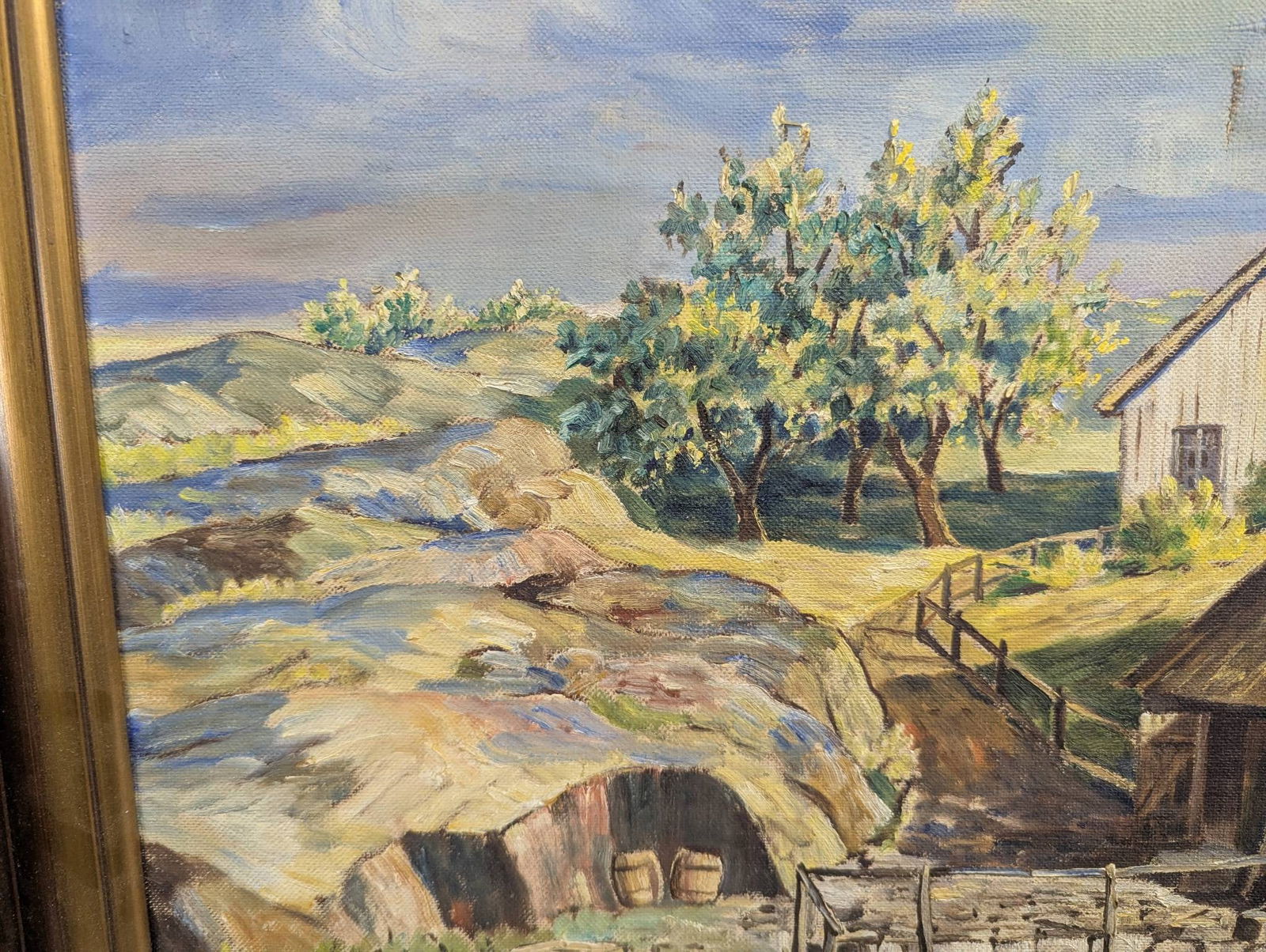 1941 Landscape Painting Signed B Sodal Depicting a Rustic Scene - 6