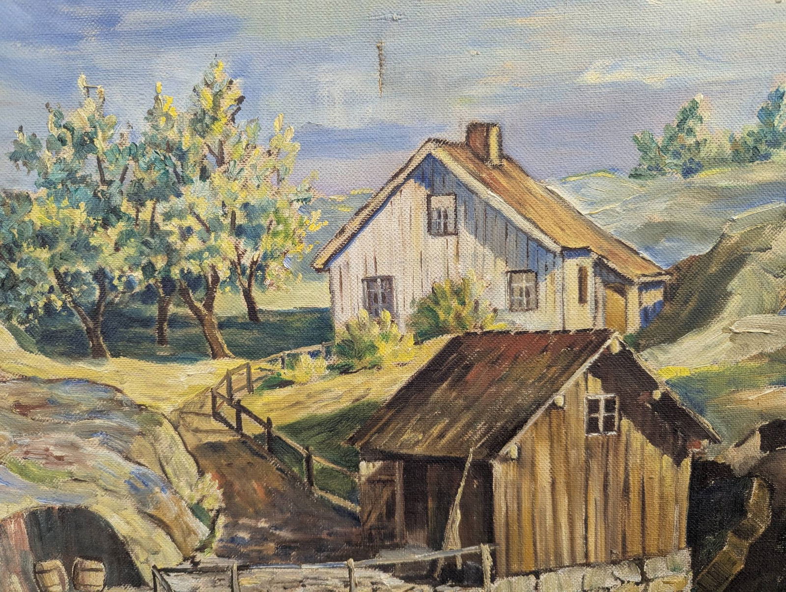 1941 Landscape Painting Signed B Sodal Depicting a Rustic Scene - 7