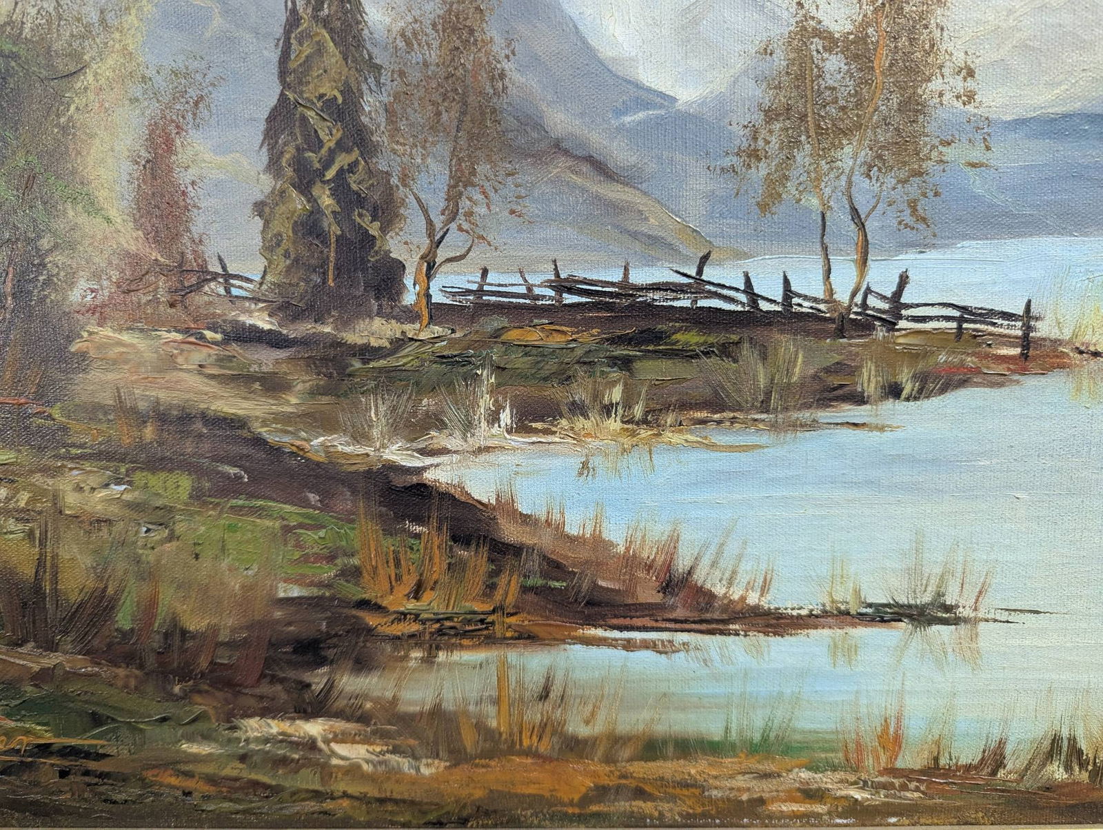 Signed H Muller Oil on Canvas Depicting a Mountainscape - 10