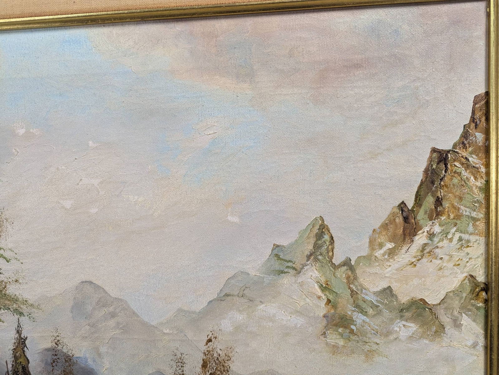 Signed H Muller Oil on Canvas Depicting a Mountainscape - 5