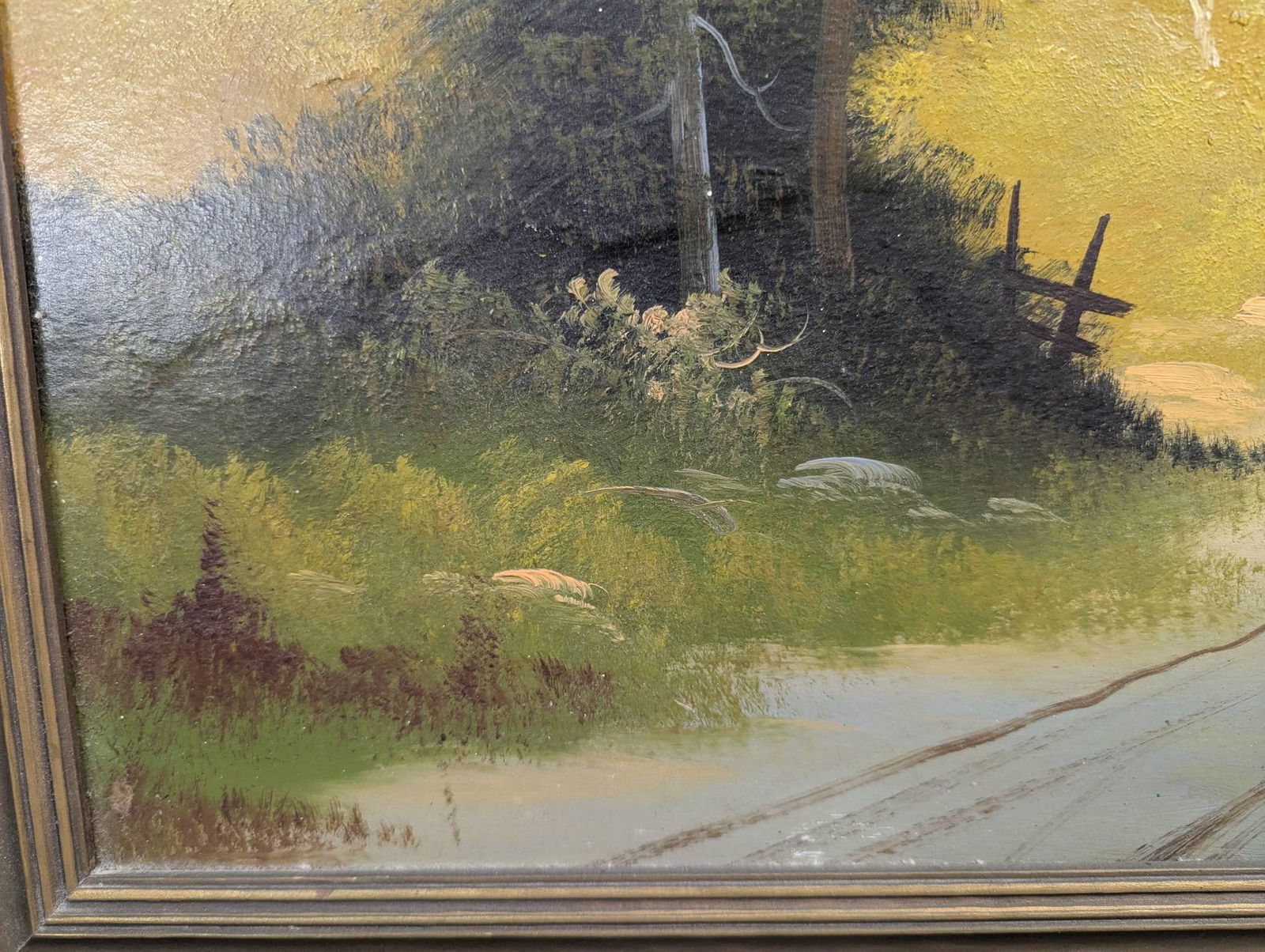 Oil Painting on Board Signed Lower Right R Mose Depicting a Landscape Scene - 6