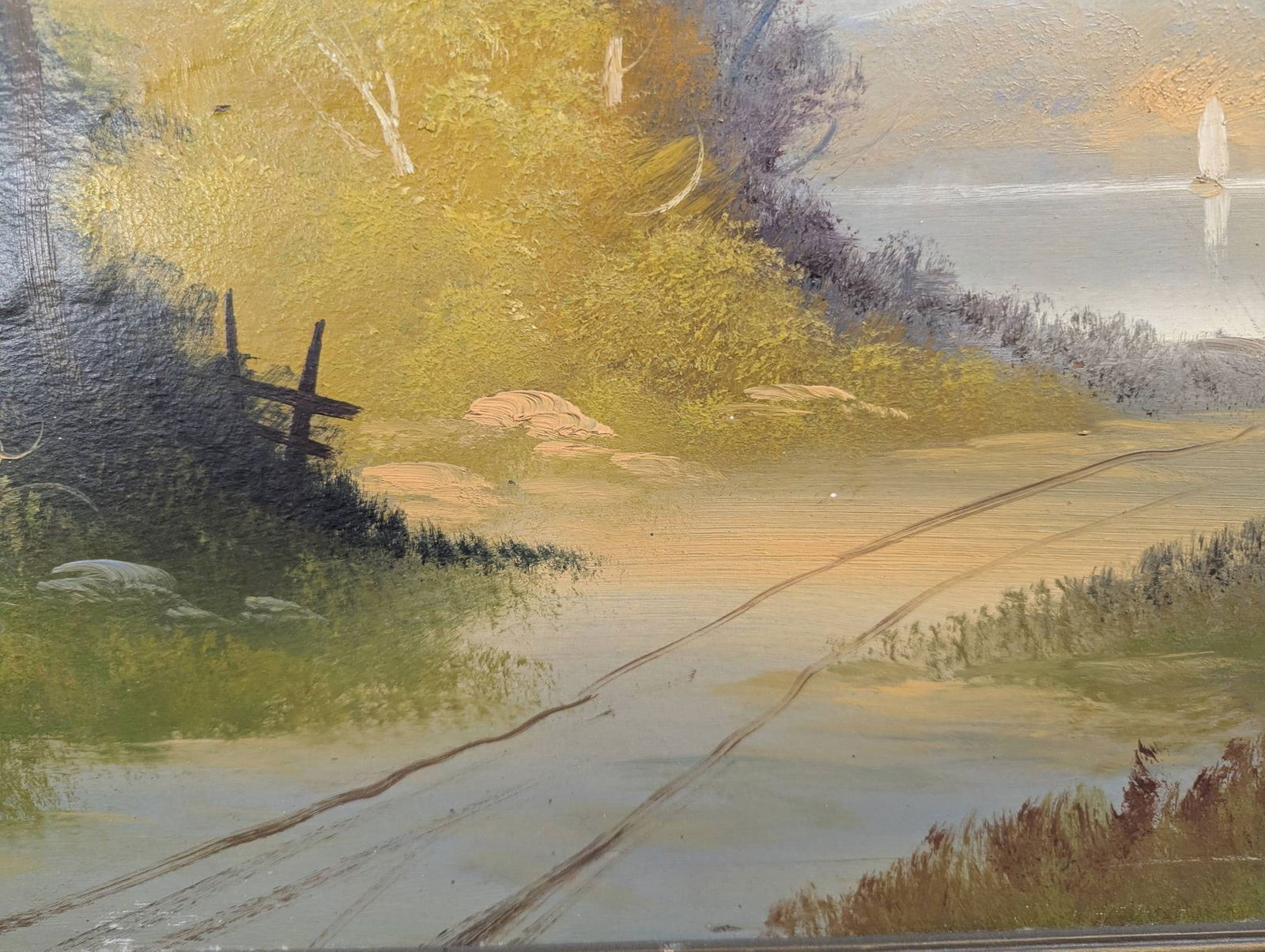 Oil Painting on Board Signed Lower Right R Mose Depicting a Landscape Scene - 7