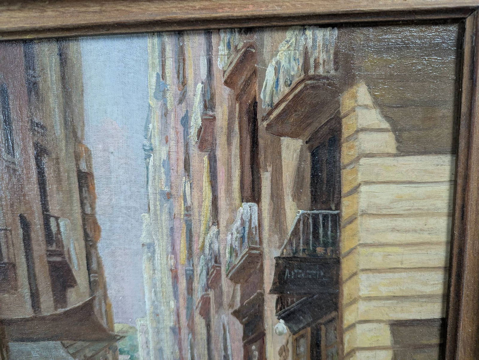 Giovanni Battista Oil on Board Depicting Naples Grandoise di Chiaia - 4