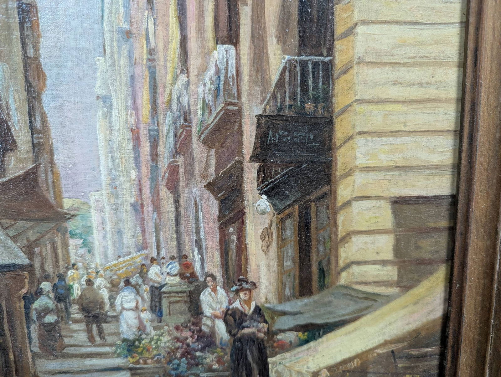 Giovanni Battista Oil on Board Depicting Naples Grandoise di Chiaia - 6