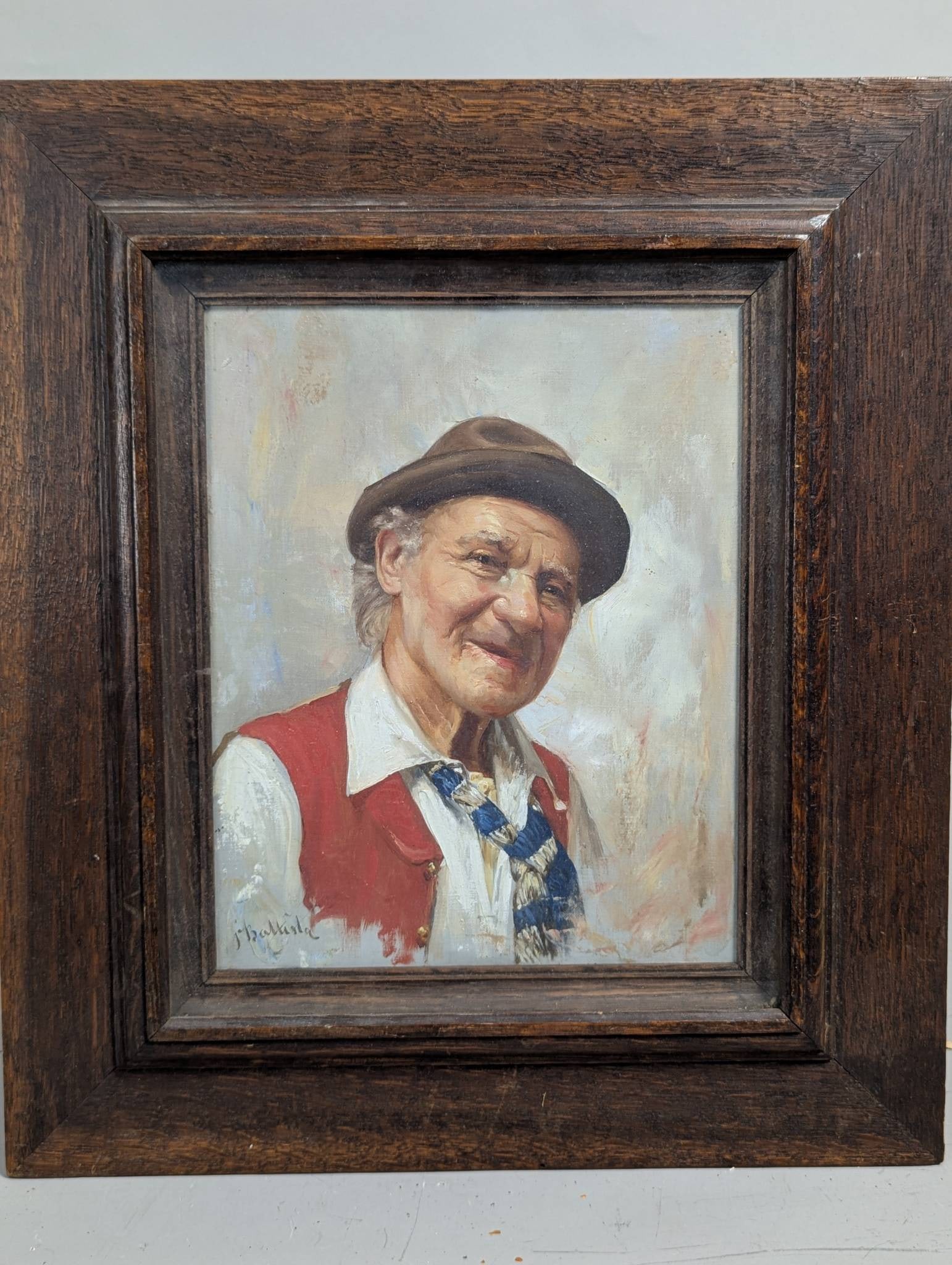 Portrait of Old Man by Giovanni Battista in Ornate Wooden Frame (1 of 11)