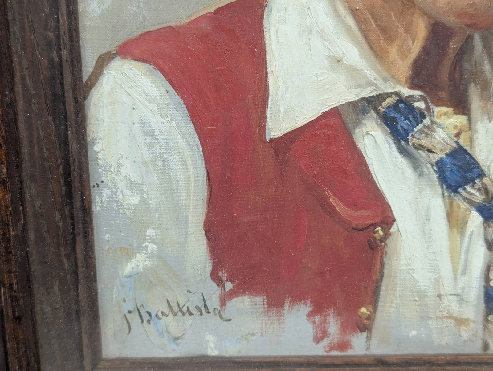 Portrait of Old Man by Giovanni Battista in Ornate Wooden Frame - 6