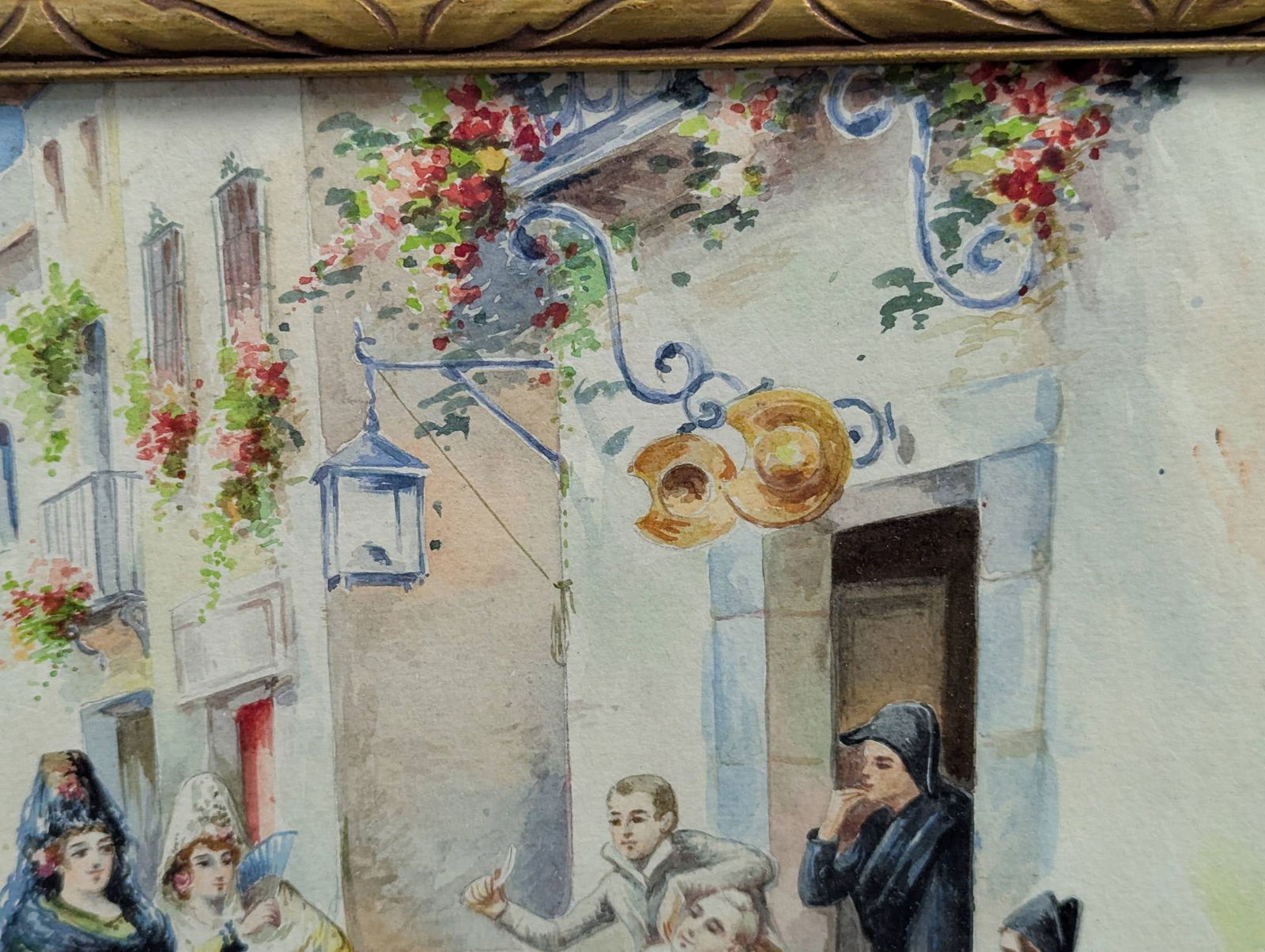 Early 20th Century Watercolor Depicting Scene from The Barber of Seville by N Charparteguy - 4