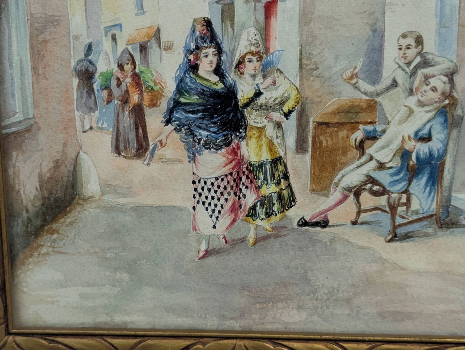 Early 20th Century Watercolor Depicting Scene from The Barber of Seville by N Charparteguy - 6
