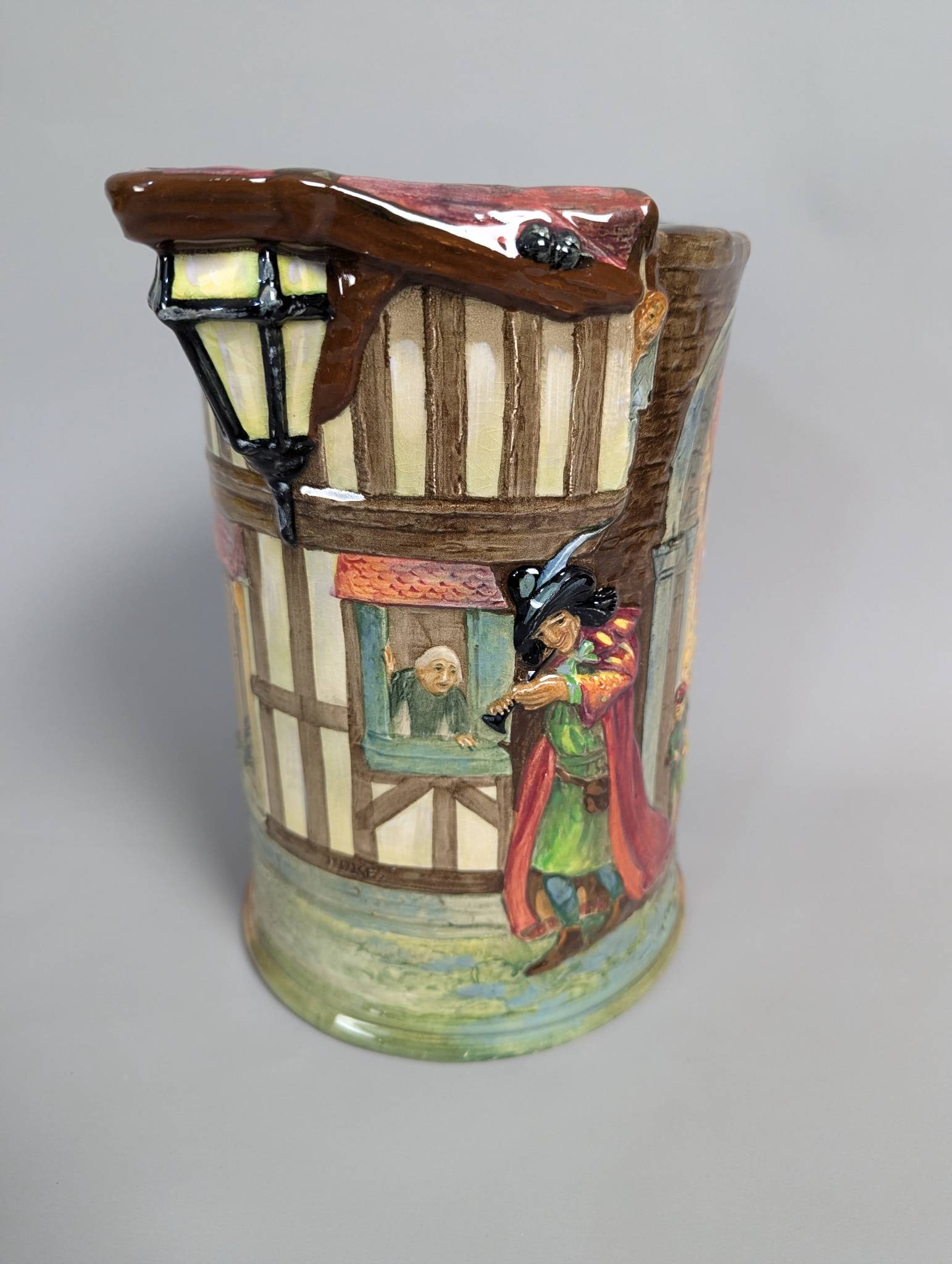 Large Royal Doulton The Pied Piper Collectible Jug No 435: Royal Doulton The Pied Piper collectible jug, numbered 435 out of a limited edition of 600. Designed by Charles Noke and Harry Fenton, this 1937 piece depicts the Piper leading children through