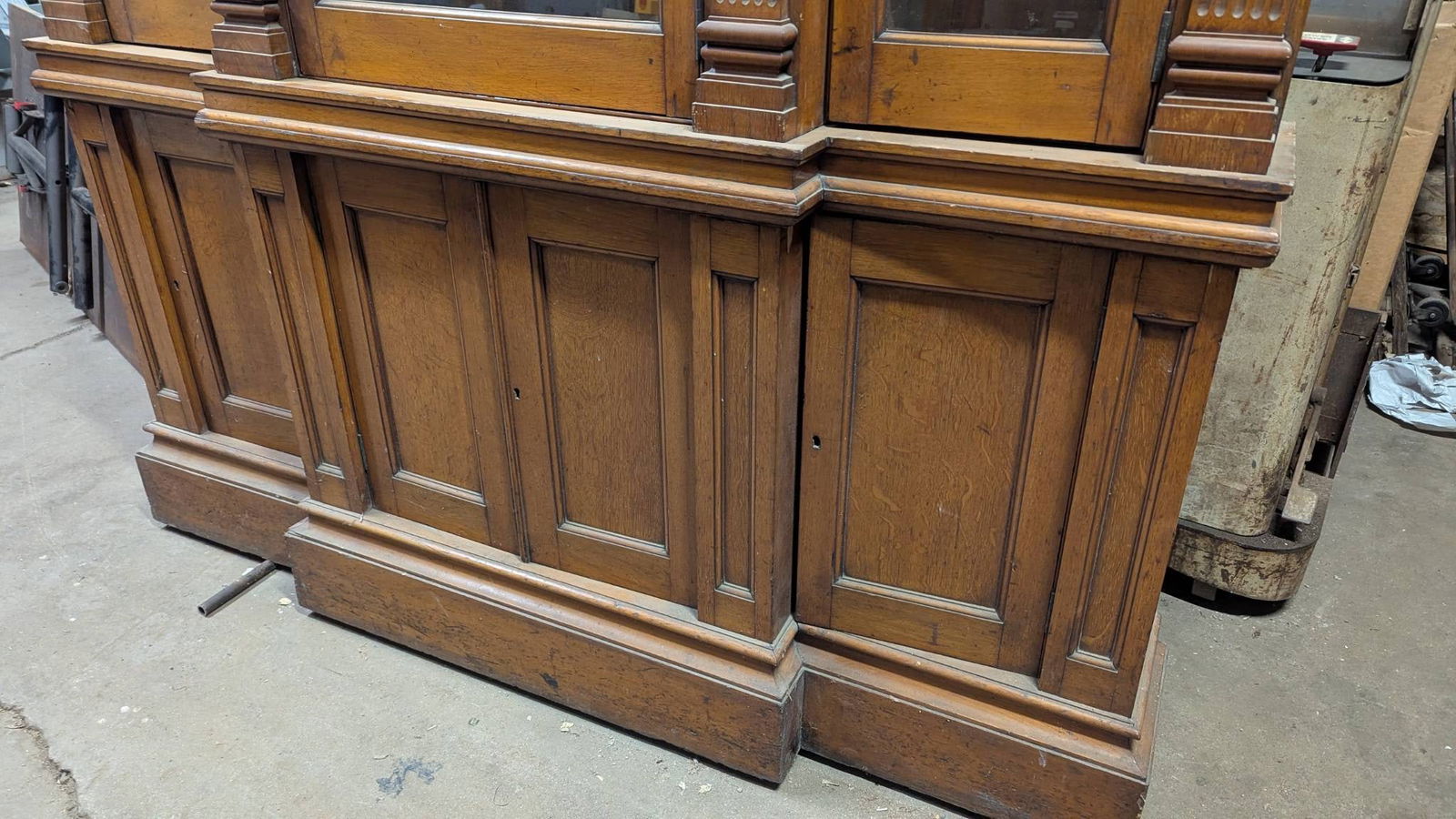 Victorian Oak Library Bookcase Cabinet Circa 1890 English - 2