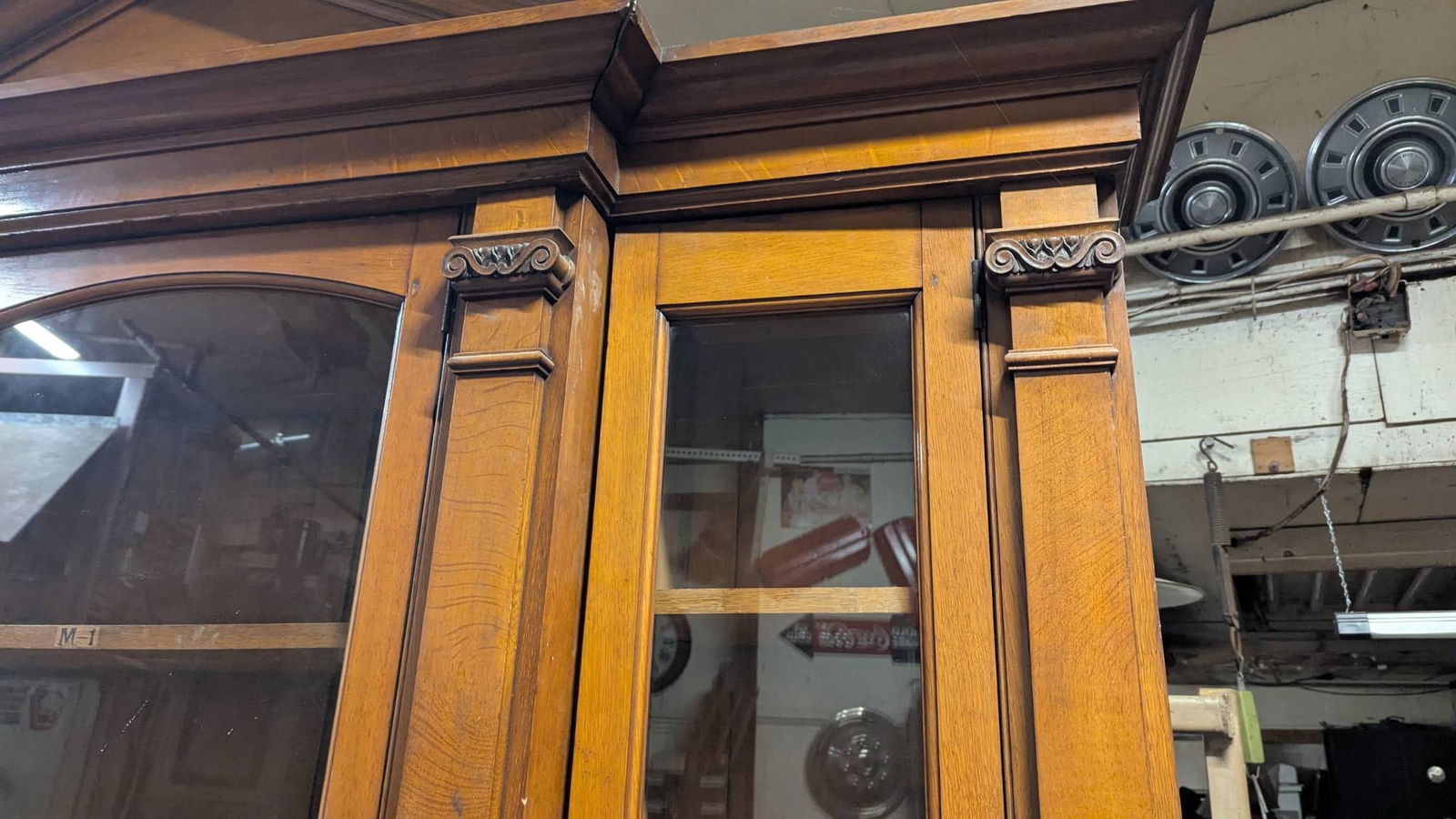 Victorian Oak Library Bookcase Cabinet Circa 1890 English - 5