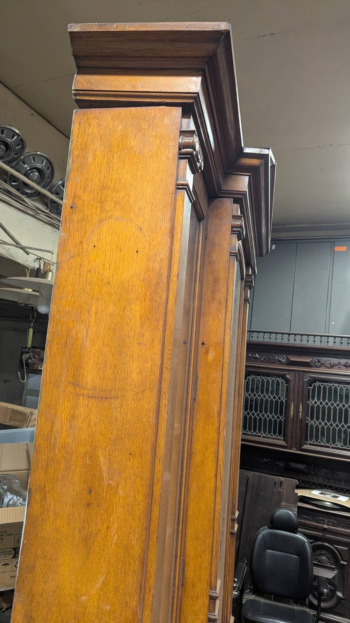 Victorian Oak Library Bookcase Cabinet Circa 1890 English - 7
