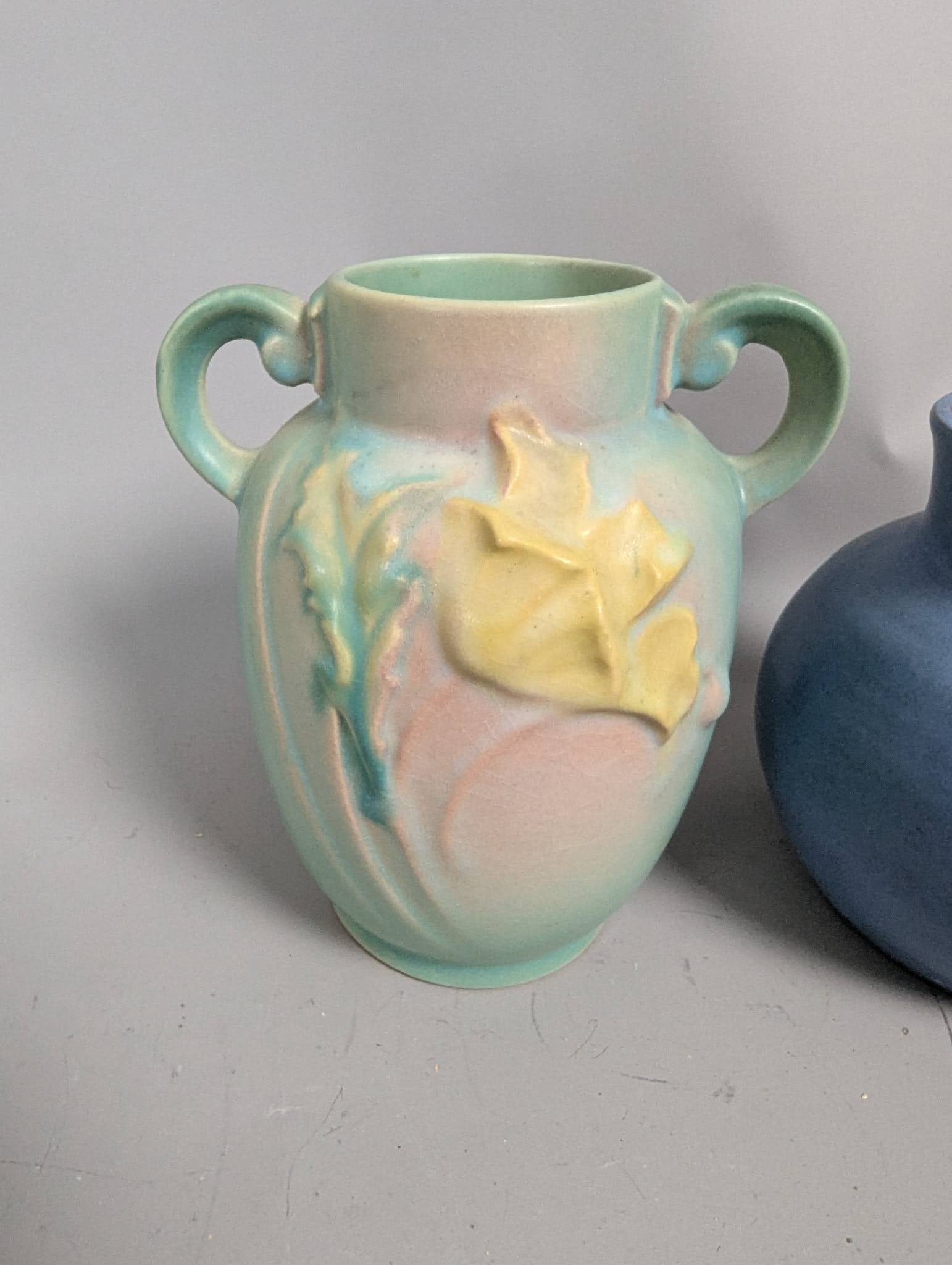 8 Vintage Art Pottery Pieces Including Red Wing and Roseville - 7