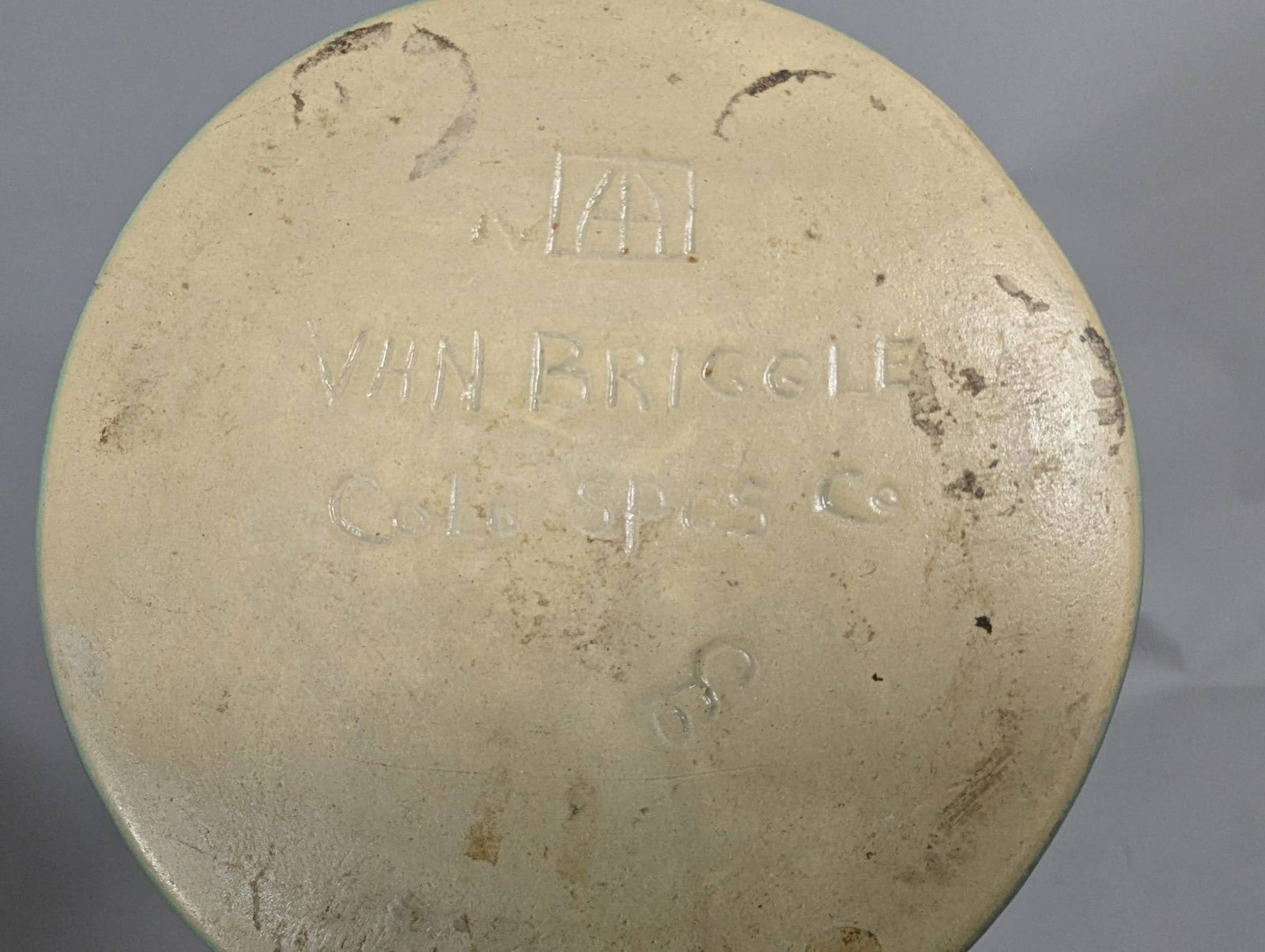 Van Briggle Indian Head Art Pottery Vase in Light Blue and Green Glaze - 5