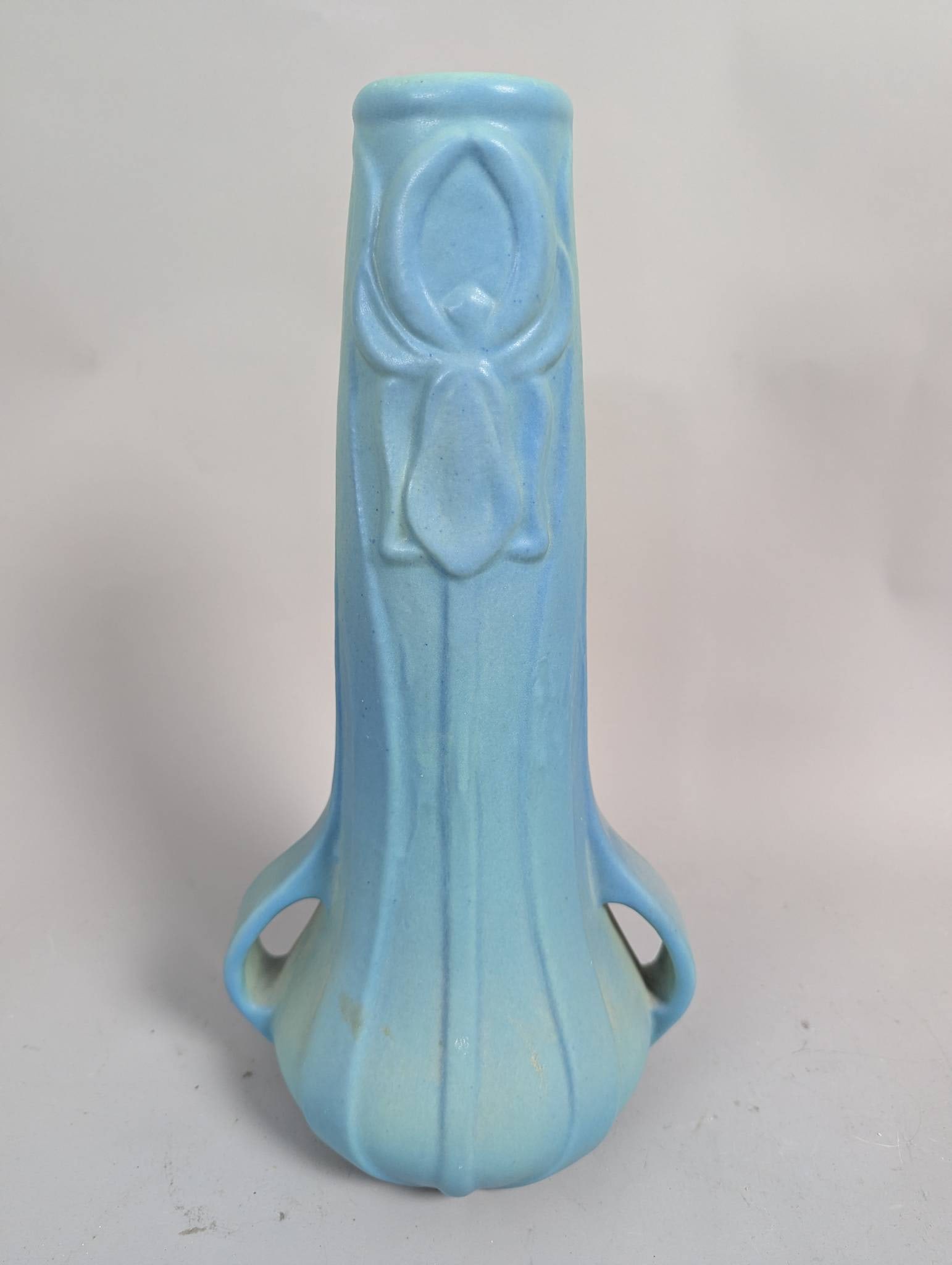 Van Briggle Iris Art Pottery Vase in Ming Blue with Matte Glaze (1 of 8)