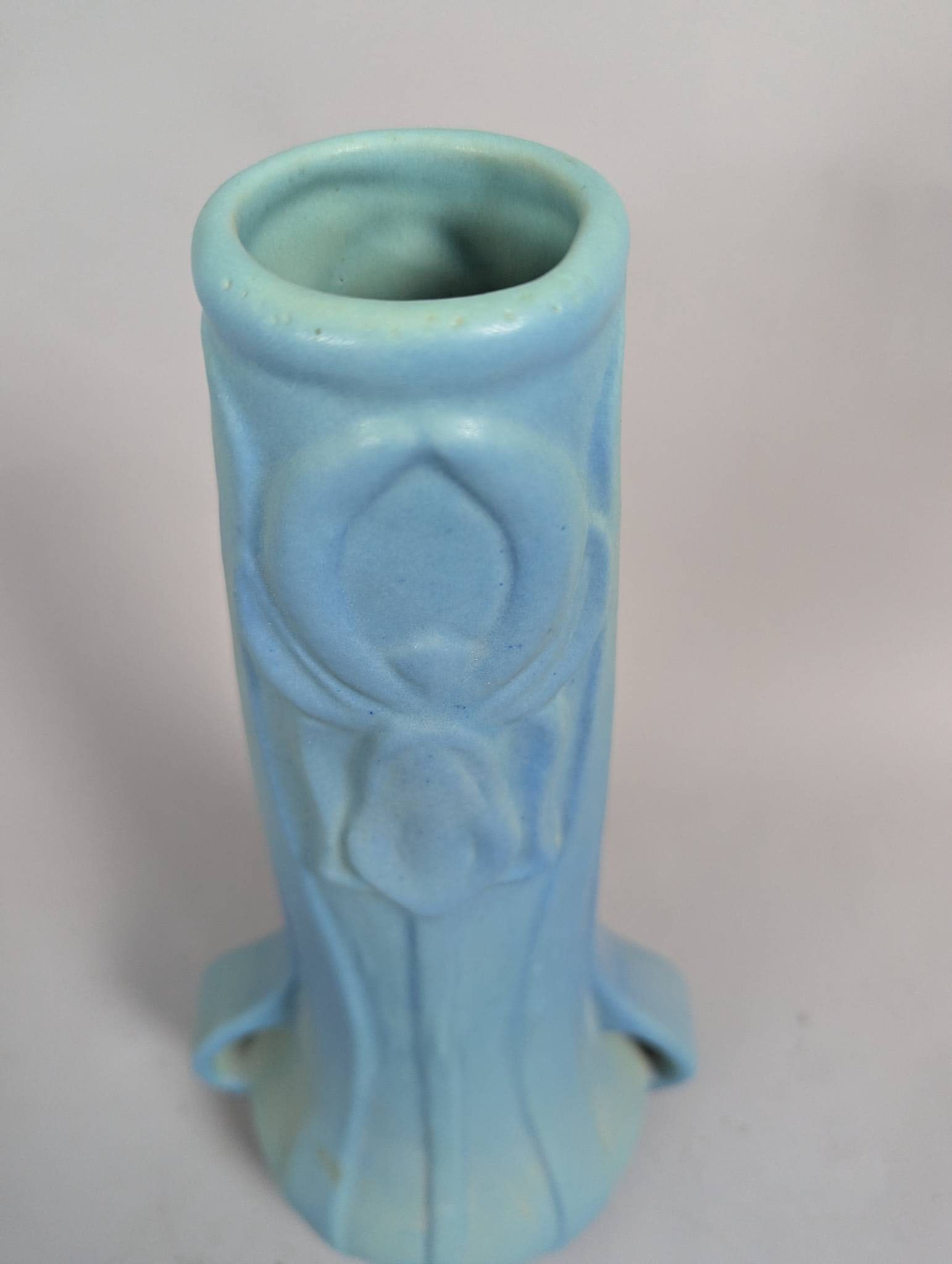 Van Briggle Iris Art Pottery Vase in Ming Blue with Matte Glaze - 2