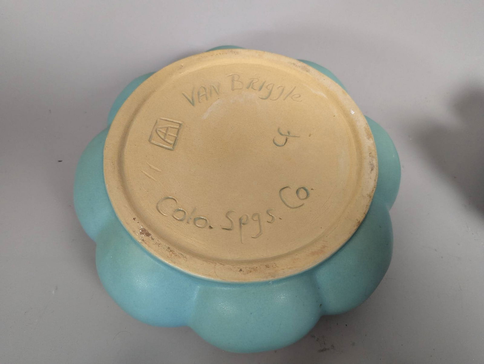 Van Briggle Pottery Lot Including Bowls Candlestick Holders and Flower Frog - 3