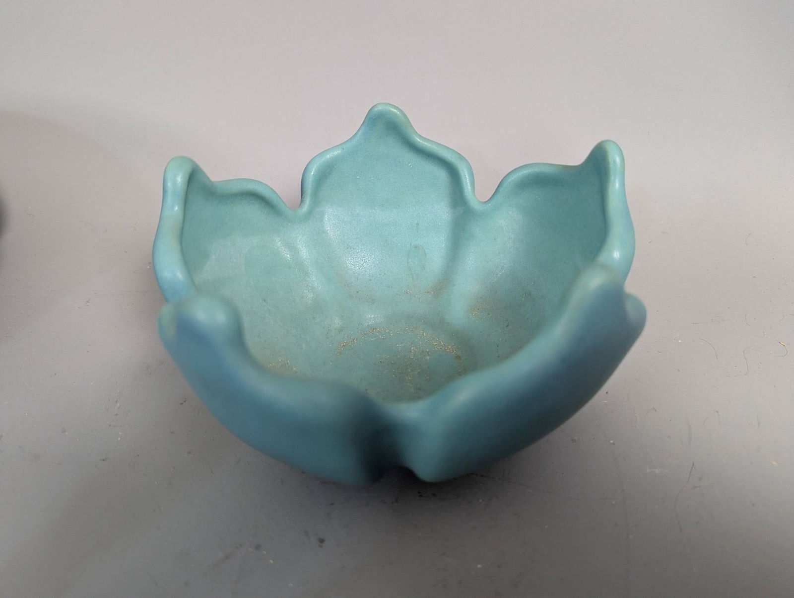 Van Briggle Pottery Lot Including Bowls Candlestick Holders and Flower Frog - 4